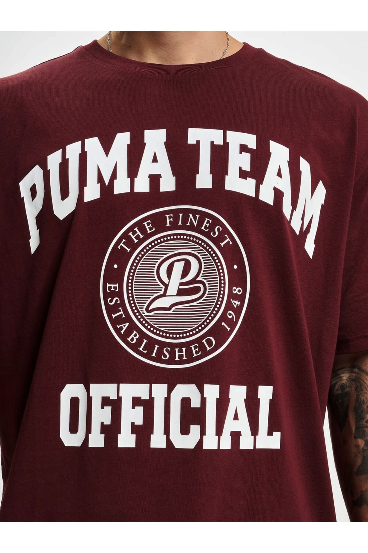 تی شرت ورزشی قرمز مردانه آقایان گرافیکی تیم 42 Puma
