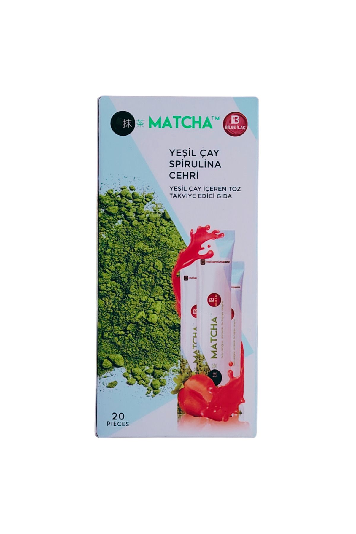 Bilge İlaç Bilge İlaç Matcha Premium Japanese Premium Japanese Çilek Aromalı Burner Form Maça Çayı 1 Kutu