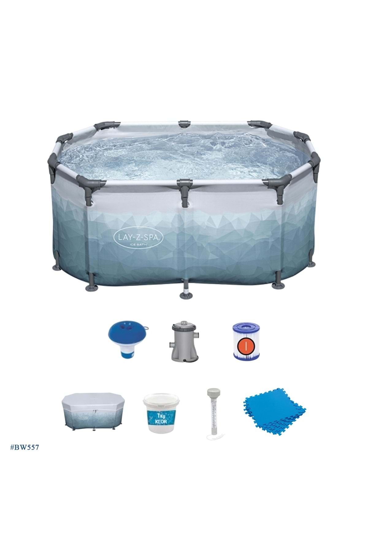 BESTWAY Lay-z-spa Soğuk Terapi Buz Banyosu Küveti Seti, 2 Kişilik 6002n Bw557