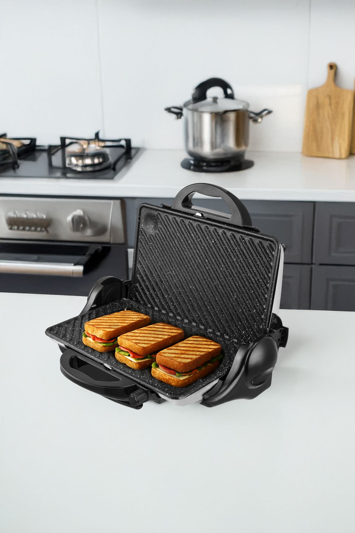 Orion Tost Ve Izgara Makinesi 180° Açılabilir 1800w Antrasit