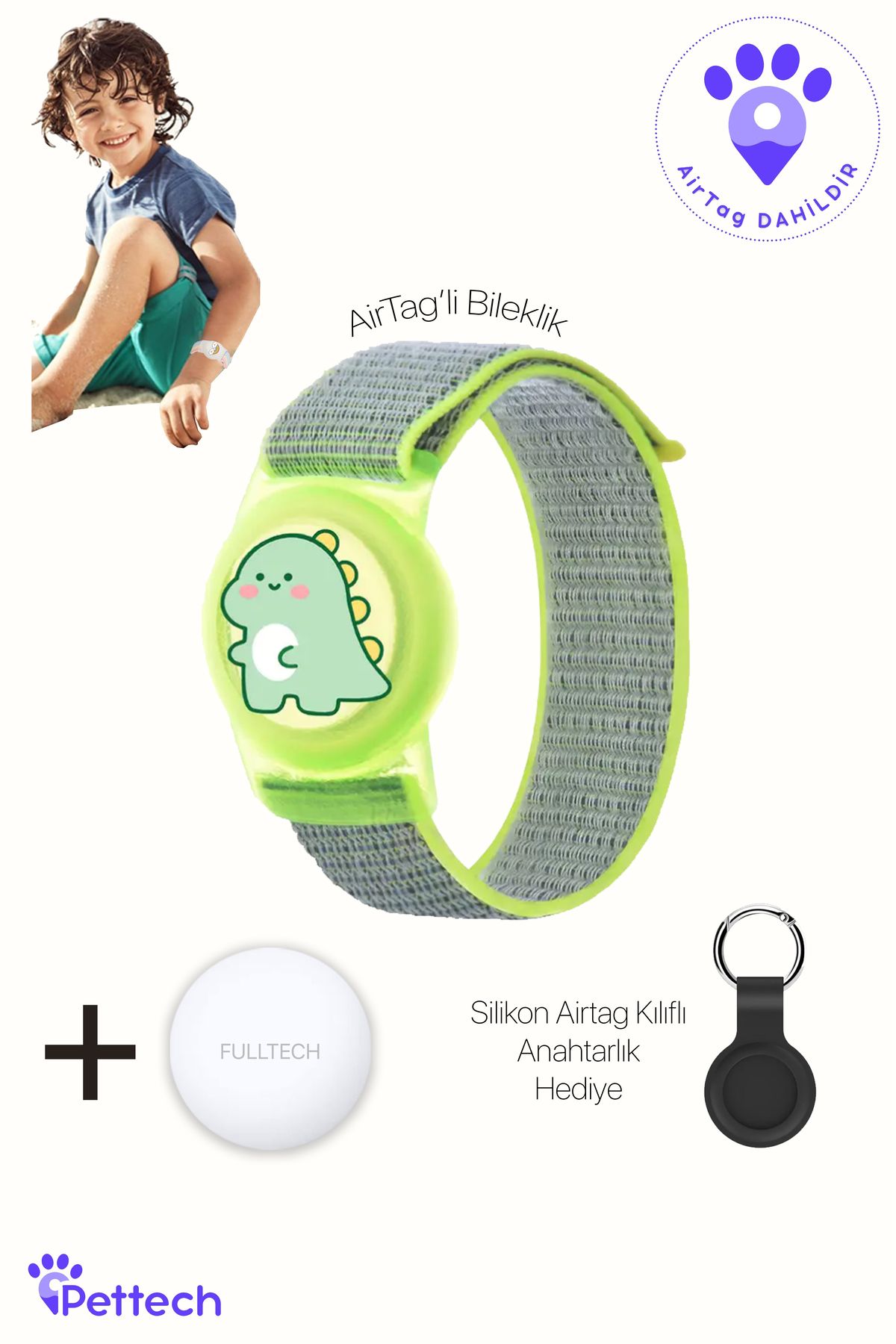 Pettech Velovia Airtag'li Çocuk Saati
