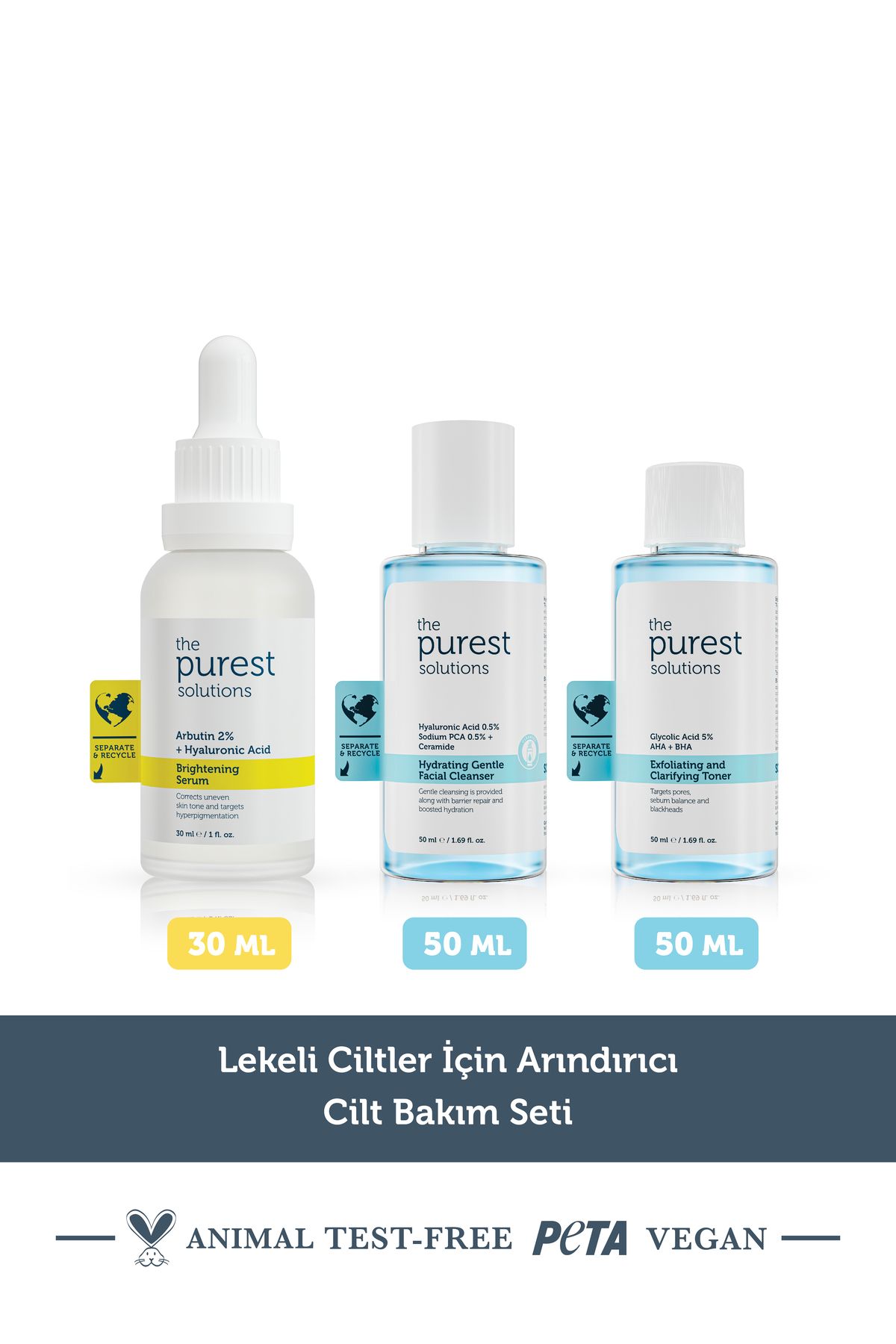 The Purest Solutions Lekeli Ciltler İçin Arındırıcı Cilt Bakım Seti