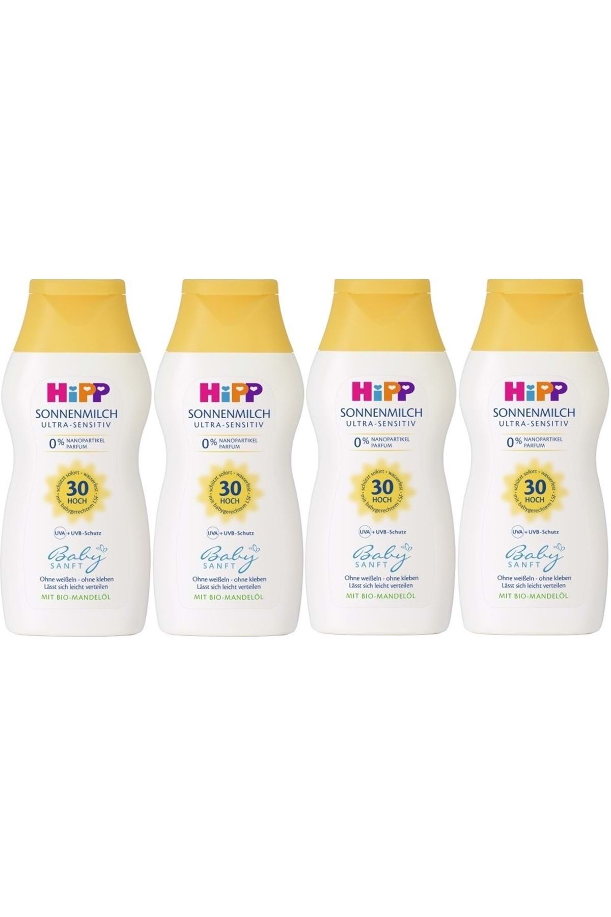 Hipp Babysanft Bebek Güneş Sütü 200ml (30 FAKTÖR) (4 LÜ SET)