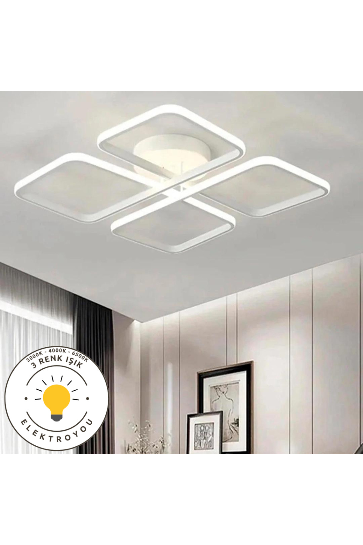 Novem White Plafonyer Ultra Super 3 Color Led Chandelier