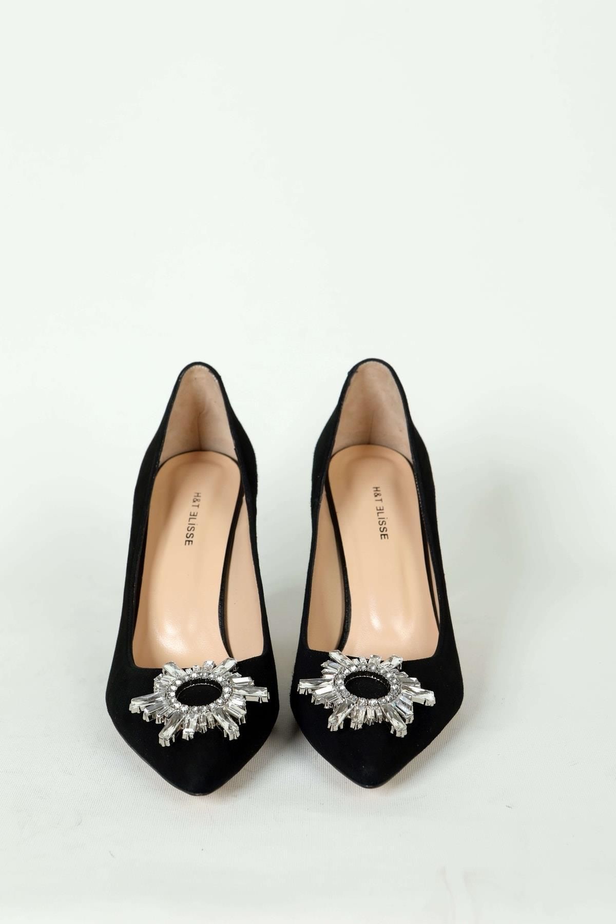 کفش مجلسی مشکی زنانه لباس شب زیر پاشنه جیر سیاه Elisse Shoes