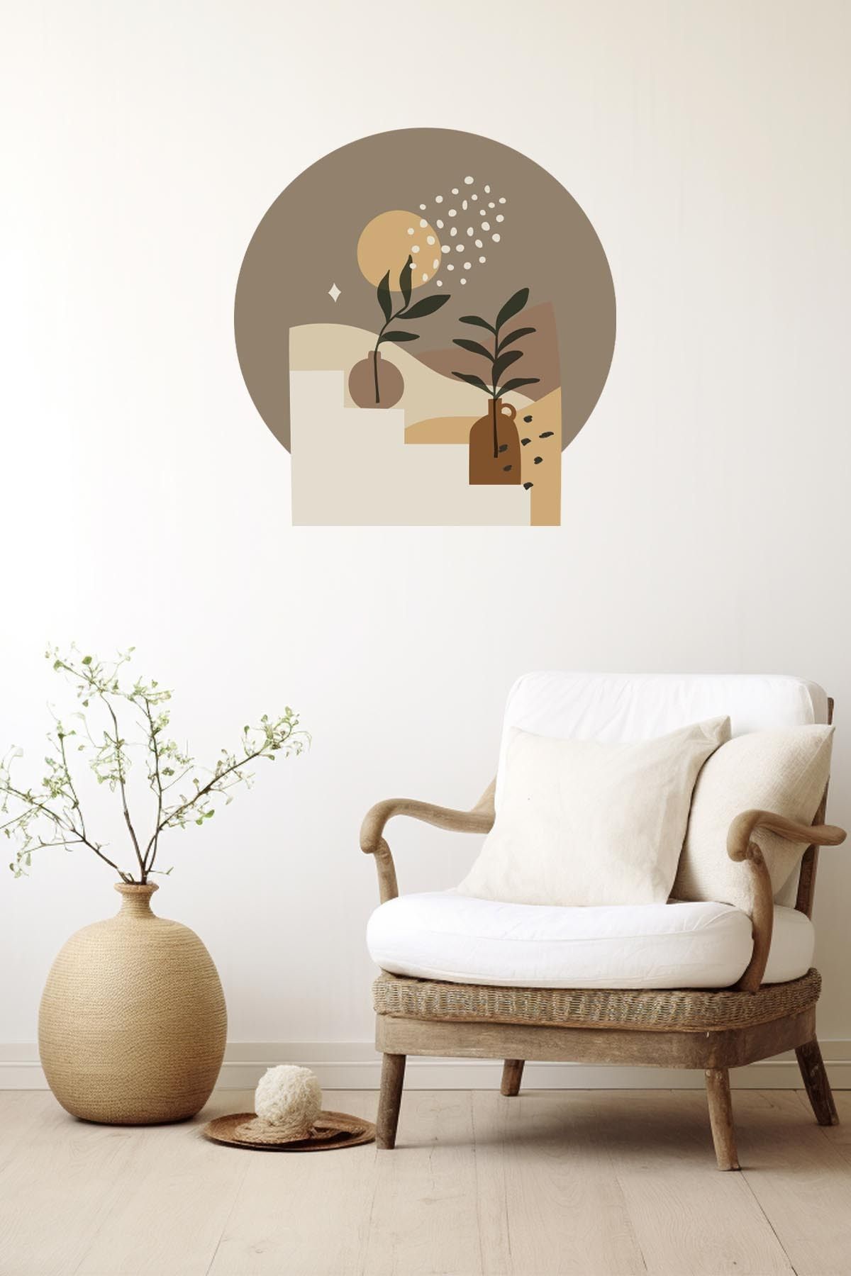 Akıllı Kağıt Ev Dekorasyon Bohem Sticker 60 x 60 cm (Model-52)