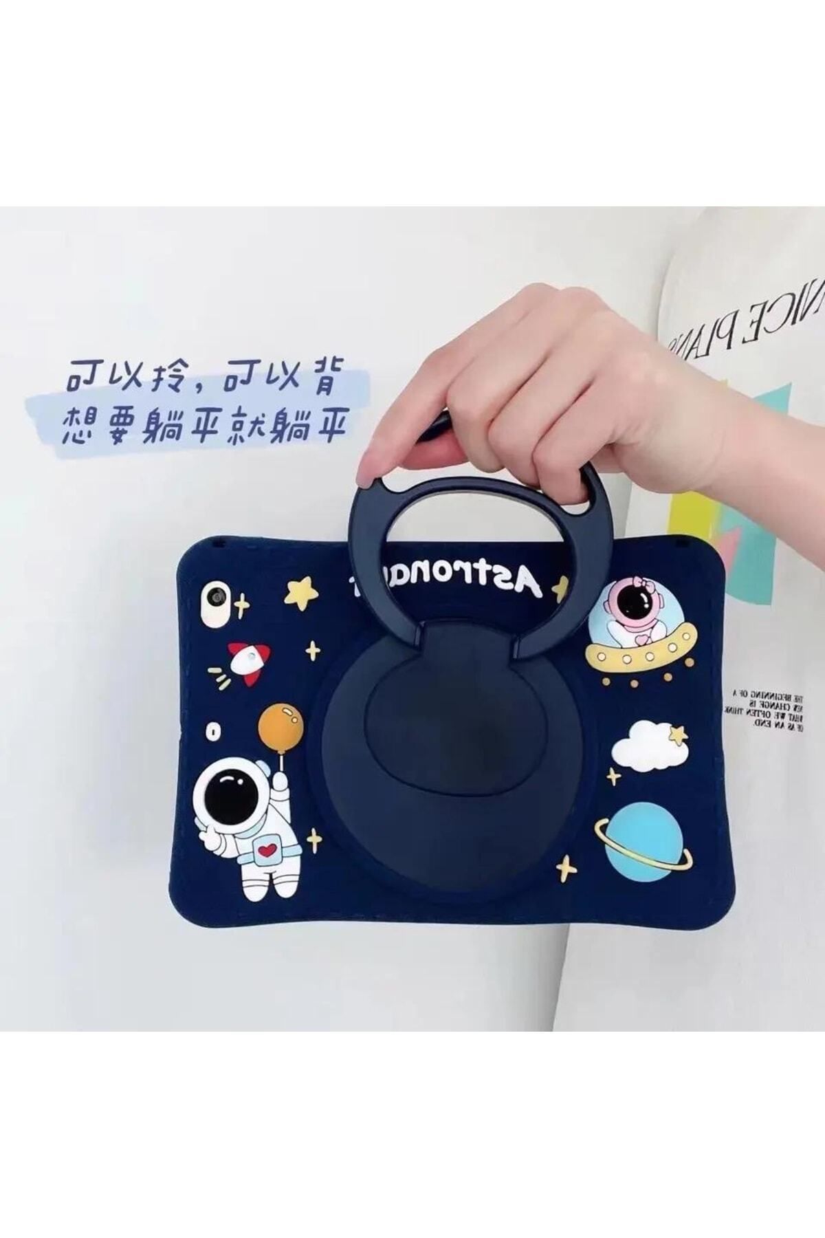Alfa MEC-Samsung Galaxy Tab A7 Lite Sm-t220 8.7 Inch Compatible Astronaut Case with Stand Fun Protection 4