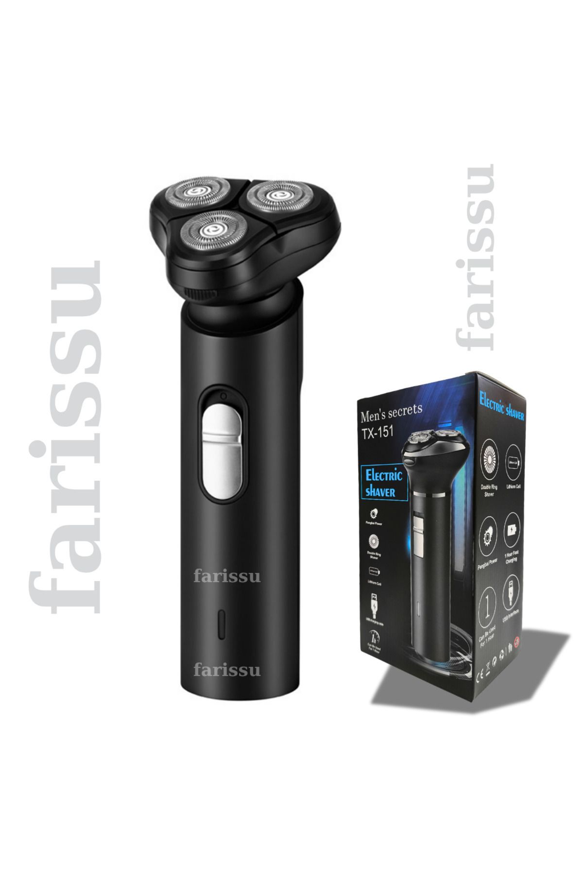 farissu TX-151 Şarjlı Tıraş Makinesi – Günlük Tıraş ve Sıfır Yanak İçin