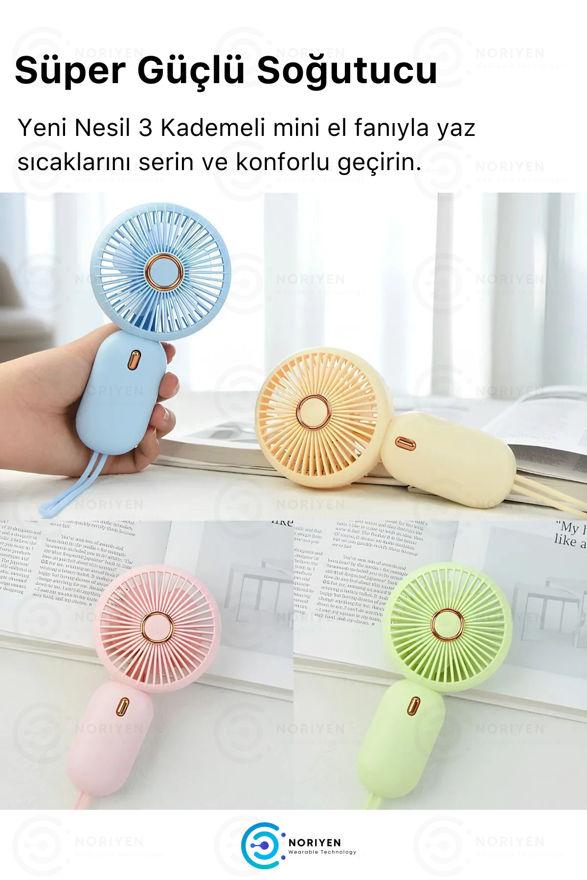 2025 Yeni Model Şarjlı Mini El Fanı 3 Kademe Soğutucu Taşınabilir İpli Küçük ve Güçlü Vantilatör