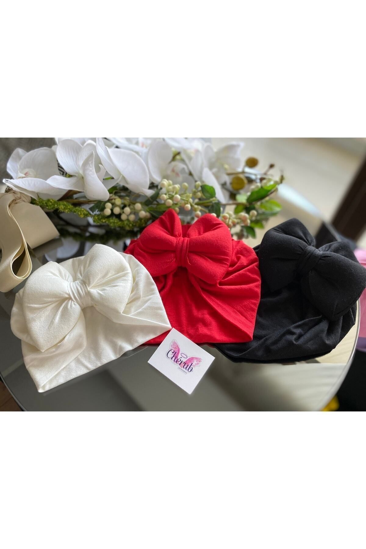 Cherub Baby Bebek Çift Kat Fiyonklu Bebek Bone fotoğrafı 3 (önizleme)