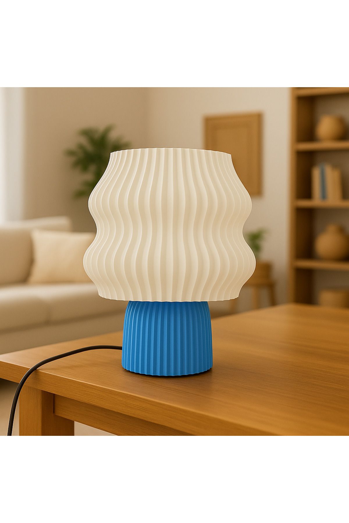 Dekor Modern Dalgalı Abajur – E27 Duy | 25x16 cm