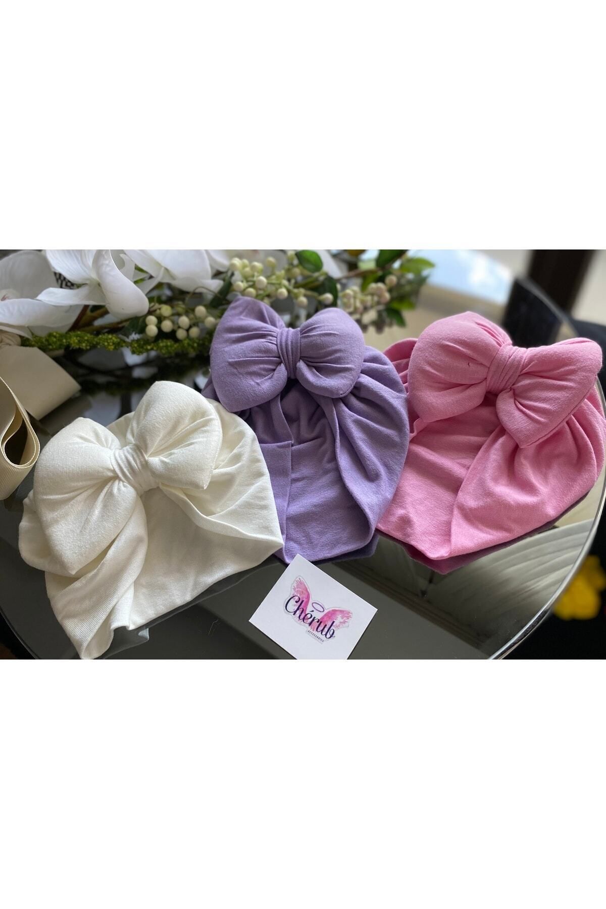 Cherub Baby Bebek Çift Kat Fiyonklu Bebek Bone fotoğrafı 2 (önizleme)