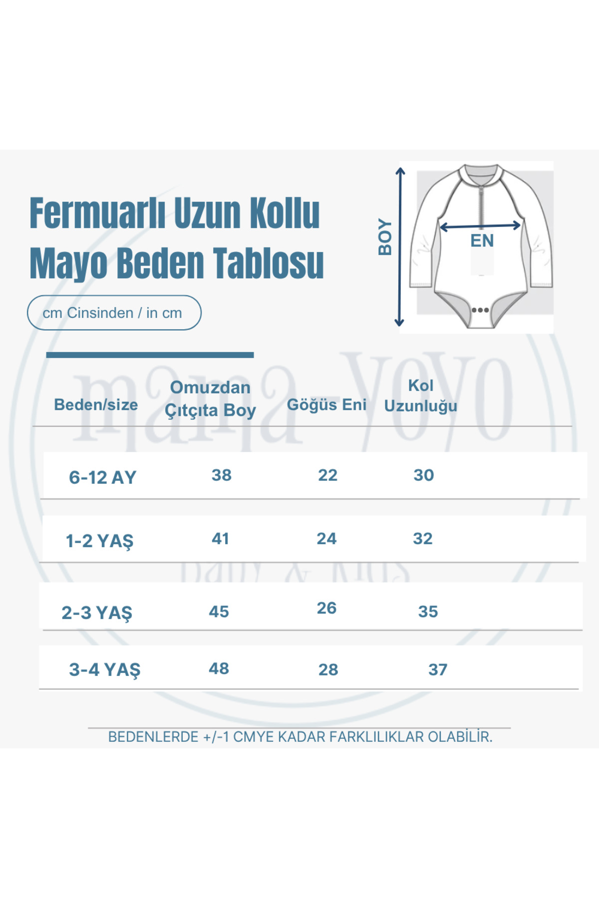 Mama Yoyo Baby Kids Önden Fermuarlı - Alttan Çıtçıtlı Mayo Gökkuşağı fotoğrafı 3 (önizleme)