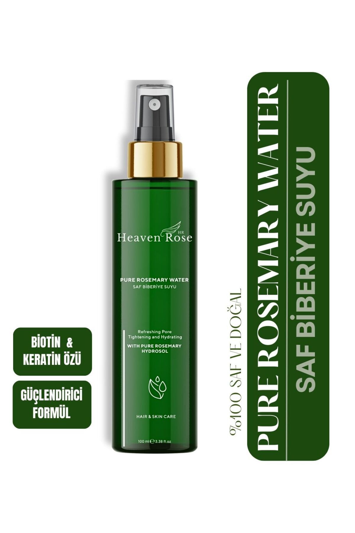 Heaven Rose Hr Biberiye Suyu Dökülme Karşıtı ve Hızlı Saç Uzatma Etkili Saf Saç Toniği 100 ml