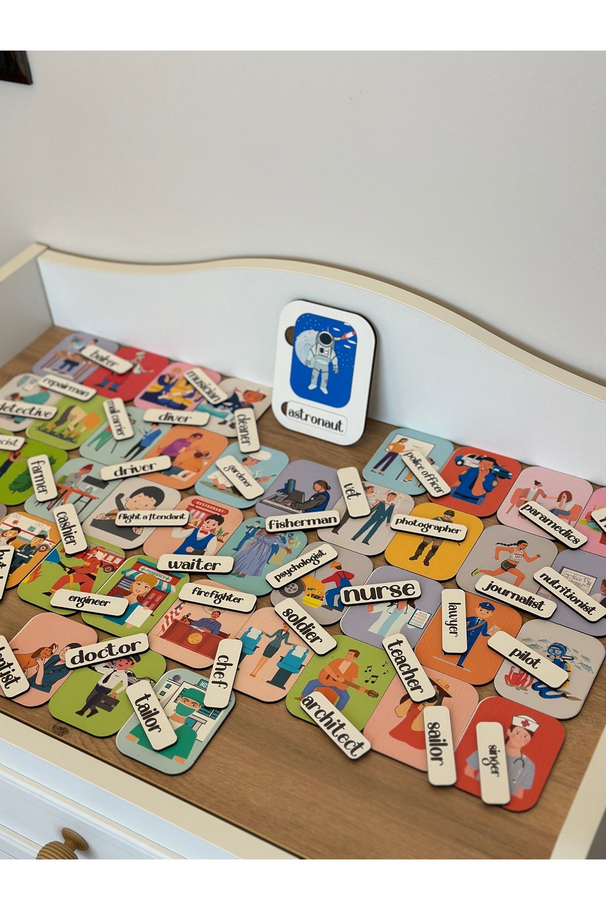 Bellacasa Egitici Ahsap İngilizce Meslekler Bul Tak Oyunu, Egitici Oyuncak, Montessori Egitim Oyuncak fotoğrafı 2 (önizleme)