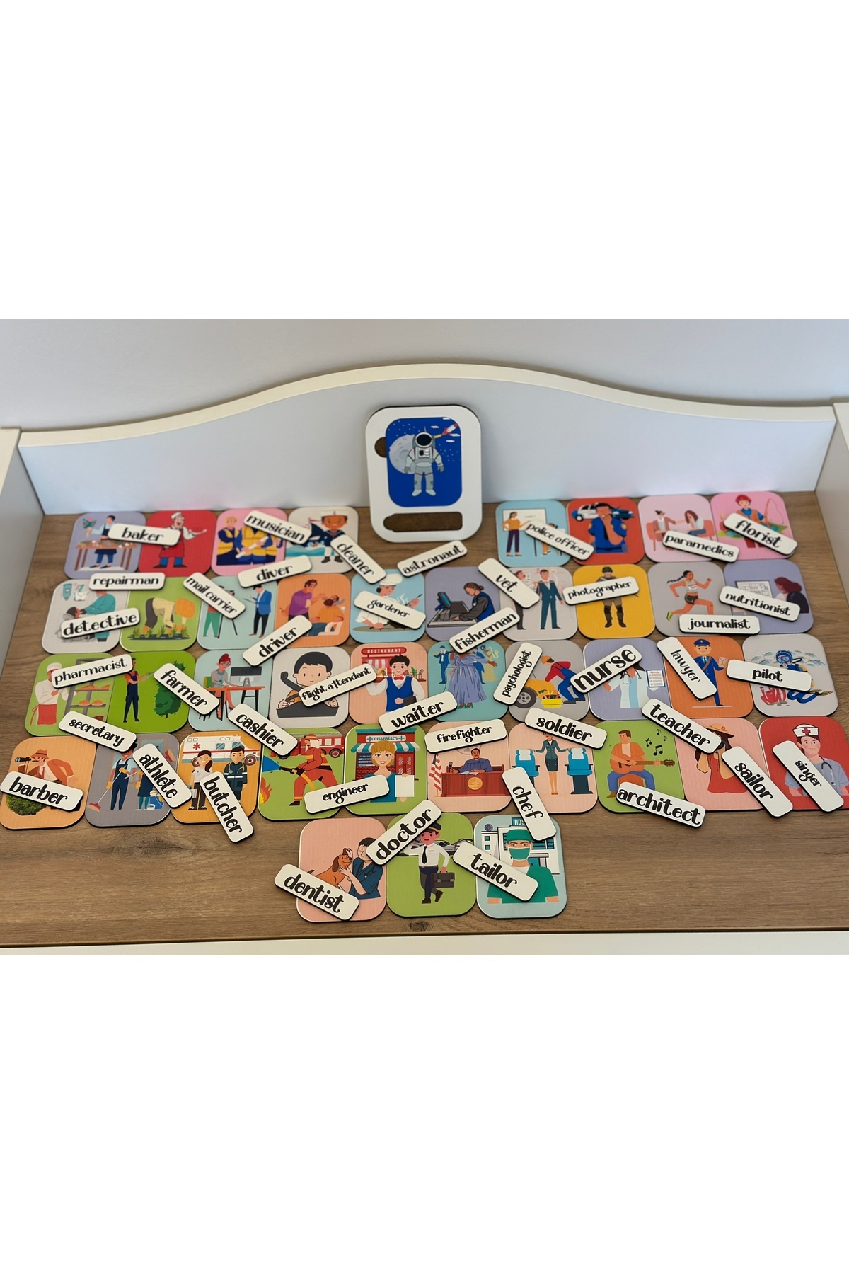 Bellacasa Egitici Ahsap İngilizce Meslekler Bul Tak Oyunu, Egitici Oyuncak, Montessori Egitim Oyuncak fotoğrafı 4 (önizleme)