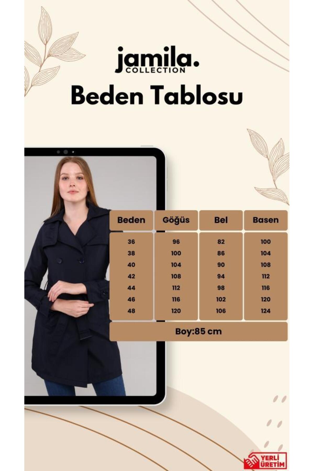 Jamila Mevsimlik Kadın Trençkot görsel 3