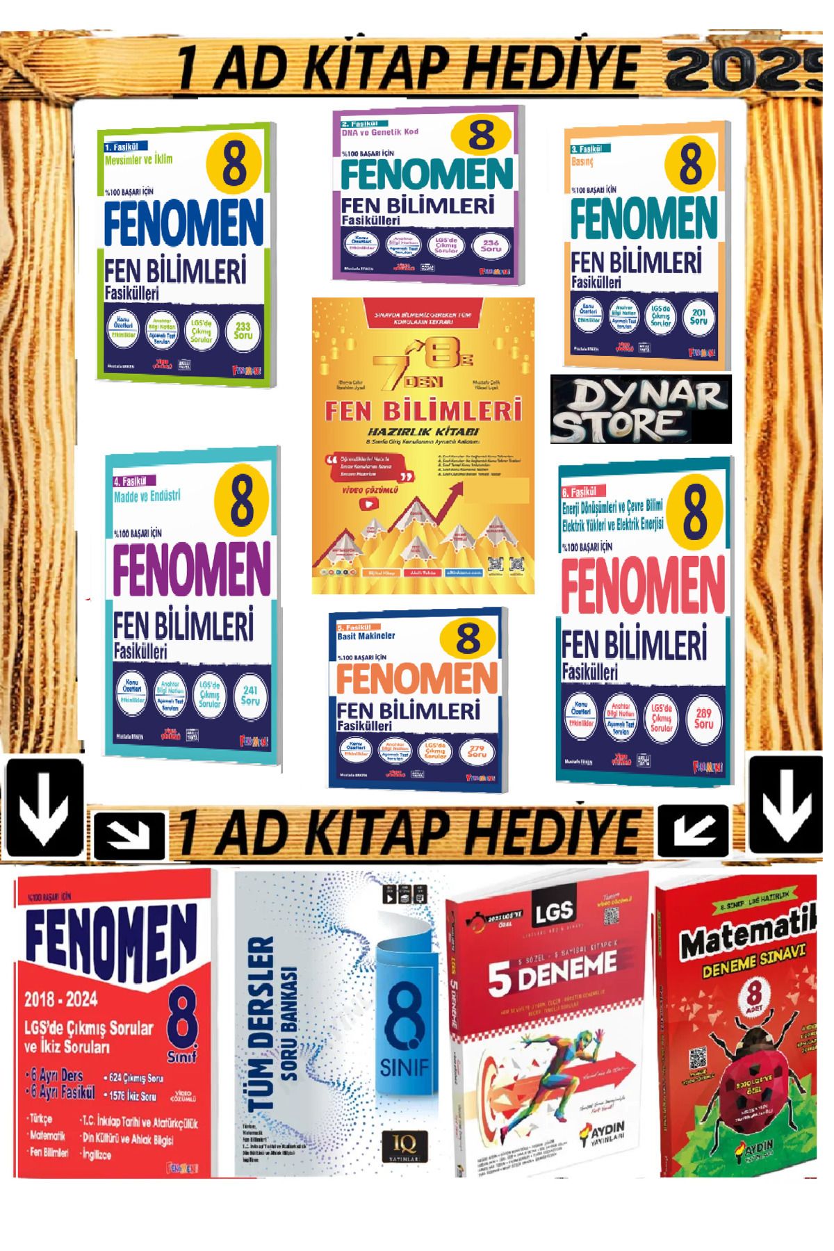 Fenomen Yayıncılık Fenomen Fen Fasikülü ve 7 den 8 e Geçenlere Fen Yaz başlangıç 8 e hazırlık kitapları hediyeli