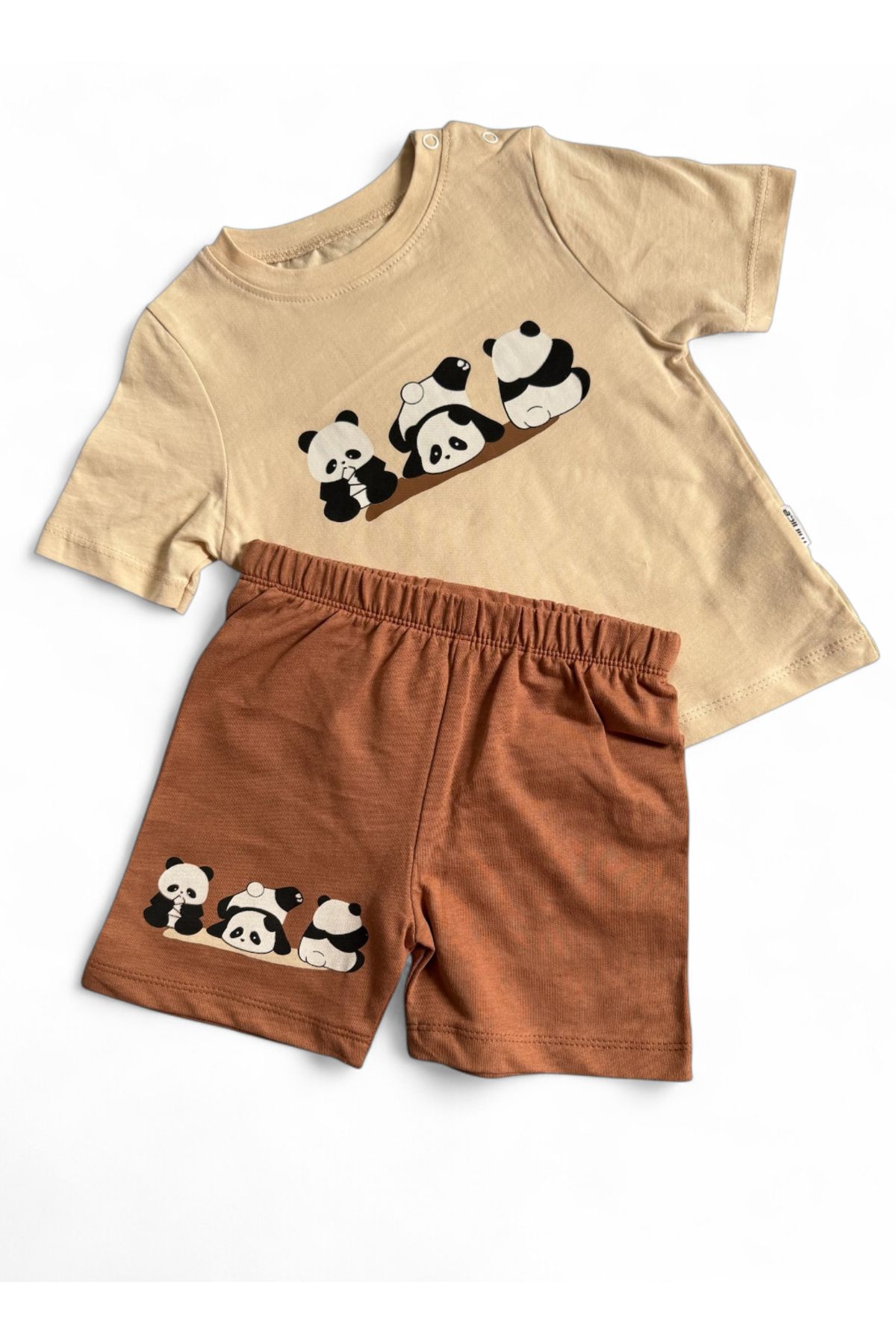 MİNİCEY BABY PANDALI YAZLIK ERKEK ÇOCUK 2'Lİ TAKIM