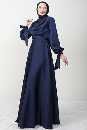 giz astore Kol Bağlamalı Degaje Abiye Lacivert
