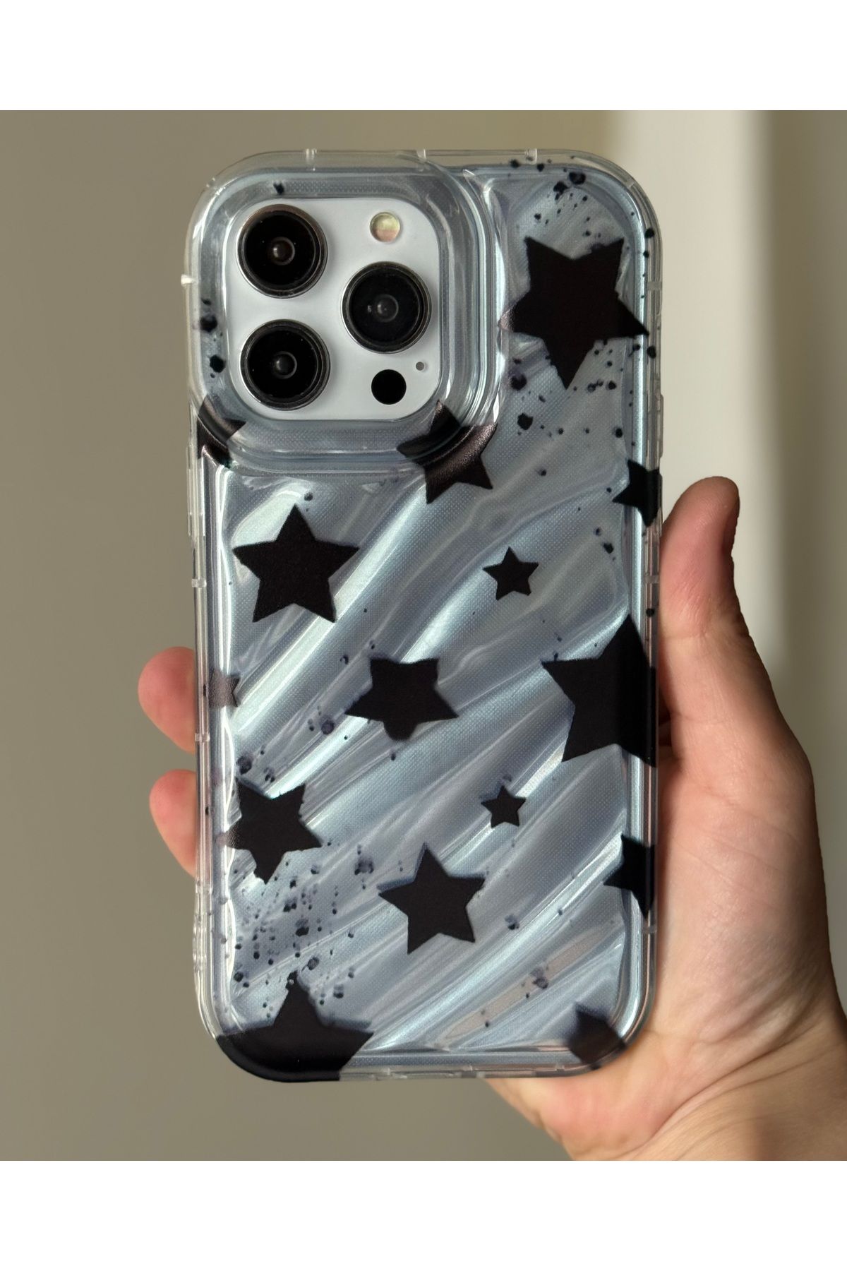 FİŞNEİLETİŞİM İPHONE 14 PROMAX/15 PROMAX UYUMLU YILDIZ DESENLİ HOLOGRAMLI KILIF