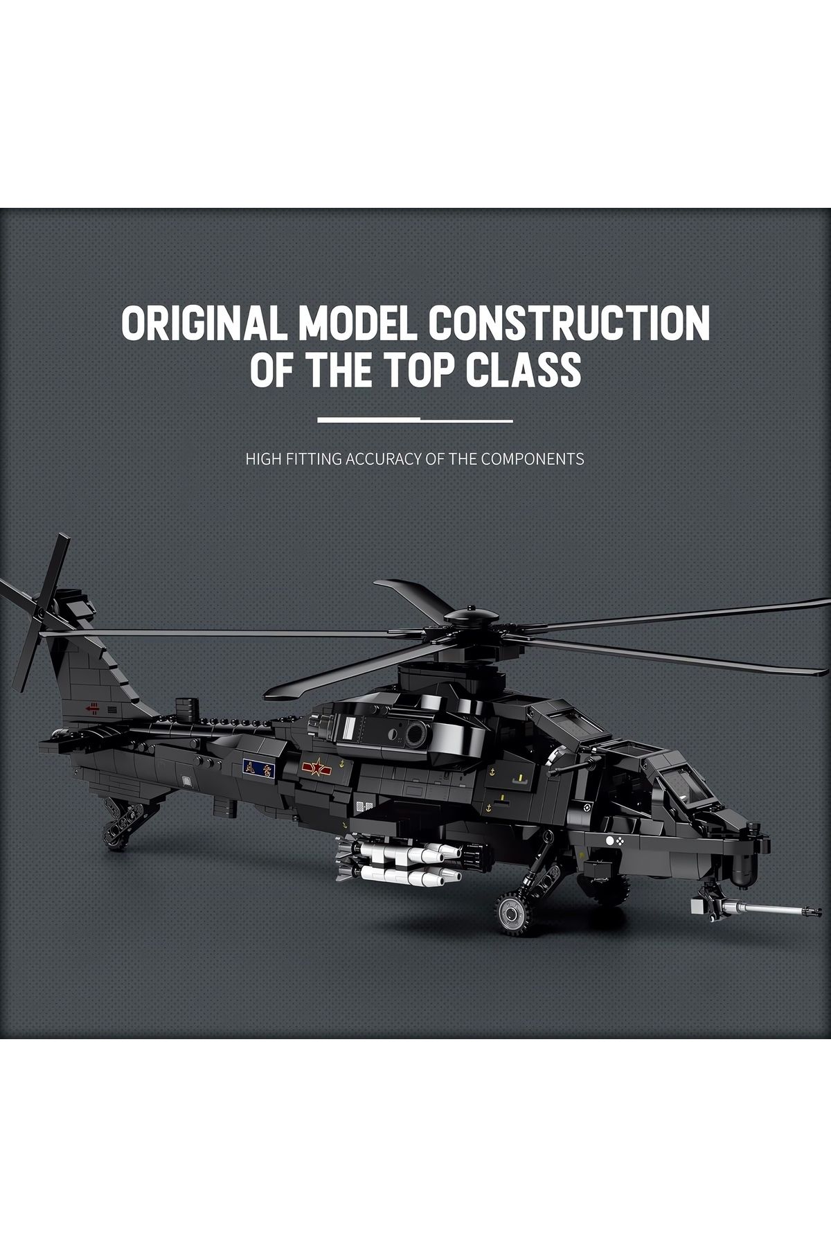 REOBRIX-Wz-10 Helicopter, Technical Block Building Kit (1366 Parts) 7