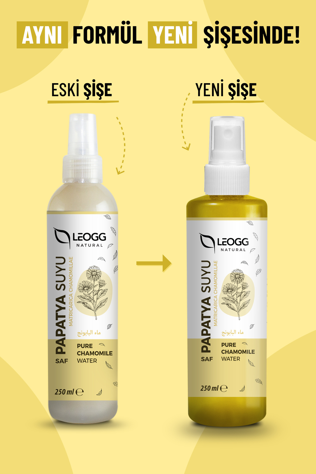 Papatya Suyu 250 ml %100 Saf ve Doğal Rahatlatıcı ve Nemlendirici Saç Açıcı Tonik — Leogg Natural Papatya Suyu — تصویر 7 از 8
