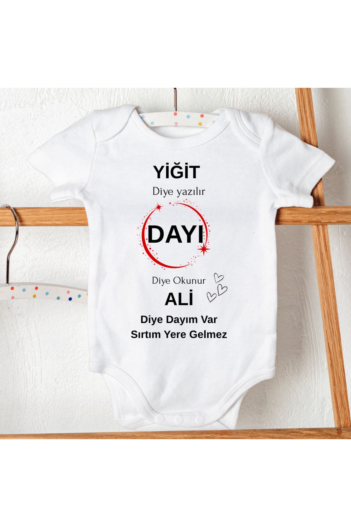 D&Y GAUDERY Dayı Zıbın Dayı Yazılı Bebek Zıbını Dayı İsimli Bebek Zıbını