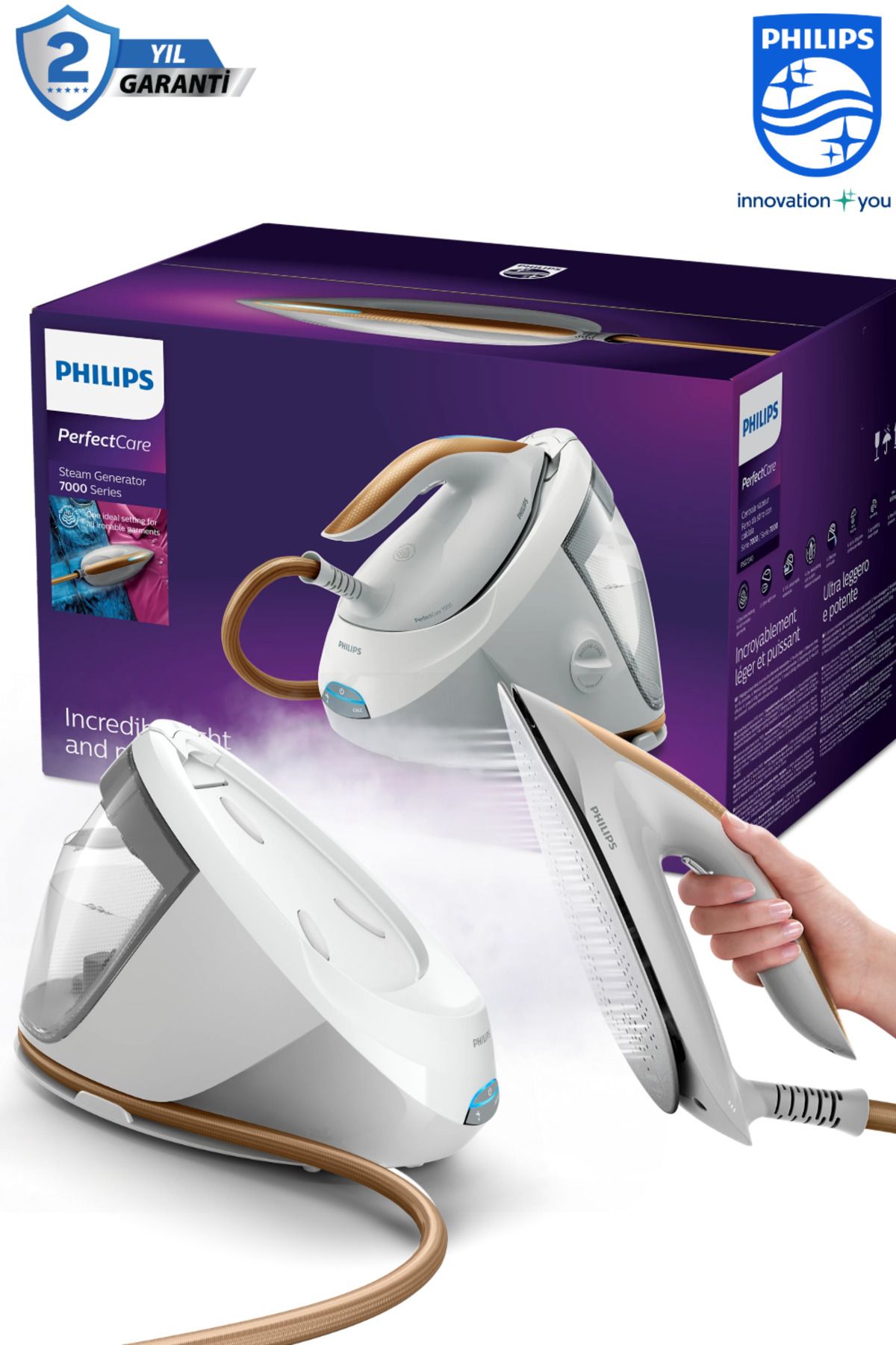 Philips Perfectcare Psg7040 600 G Şok Buhar Gücüyle Derinlemesine Kırışıklık Giderme-buhar Kazanlı Ütü