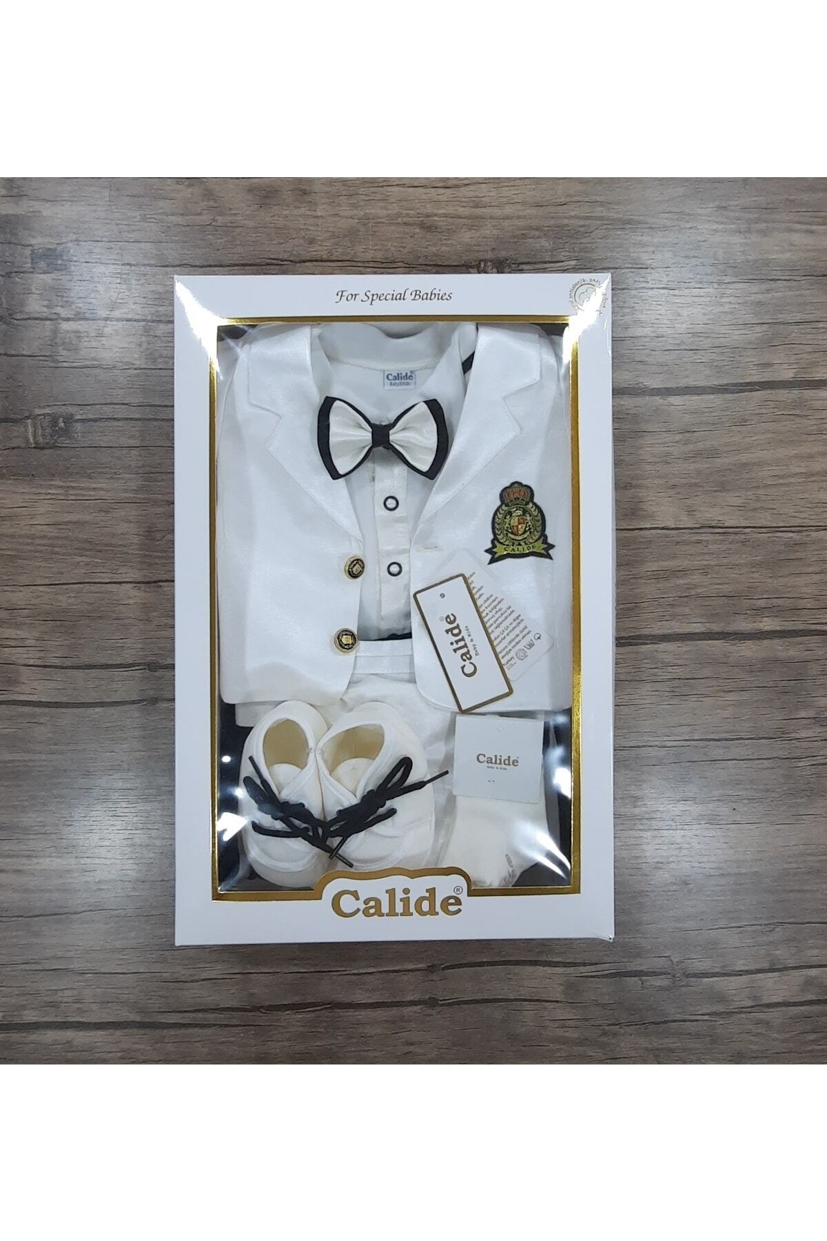 Calide Baby&Kids Erkek Bebek Mevlüt Takımı - Ceketli & Şapkalı - Özel Gün Kıyafeti - 7'li Set fotoğrafı 5 (önizleme)