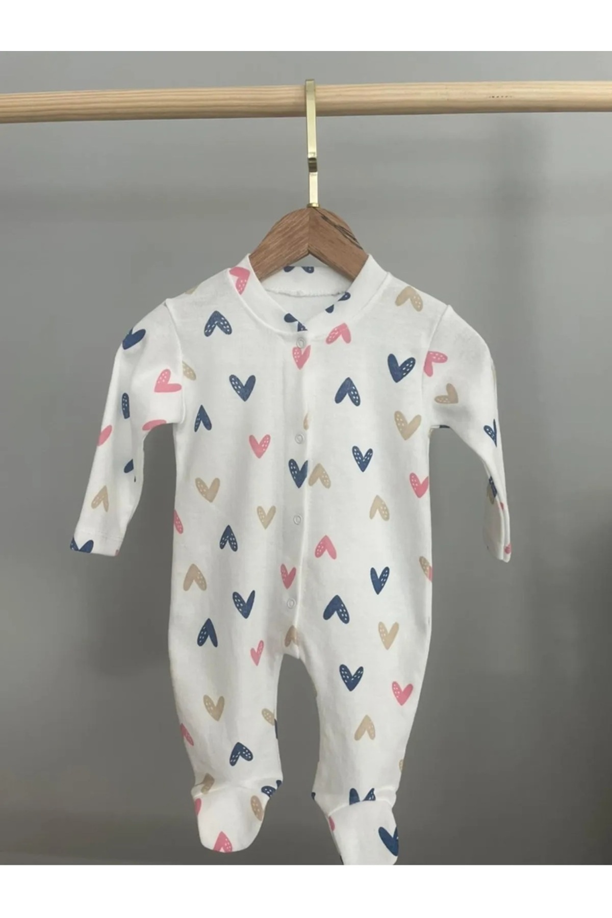 DEFNE LİNA BABY Girl Boy Baby Patterned Colorful 3-Piece Jumpsuit Set Newborn Outfit 0-3 Months