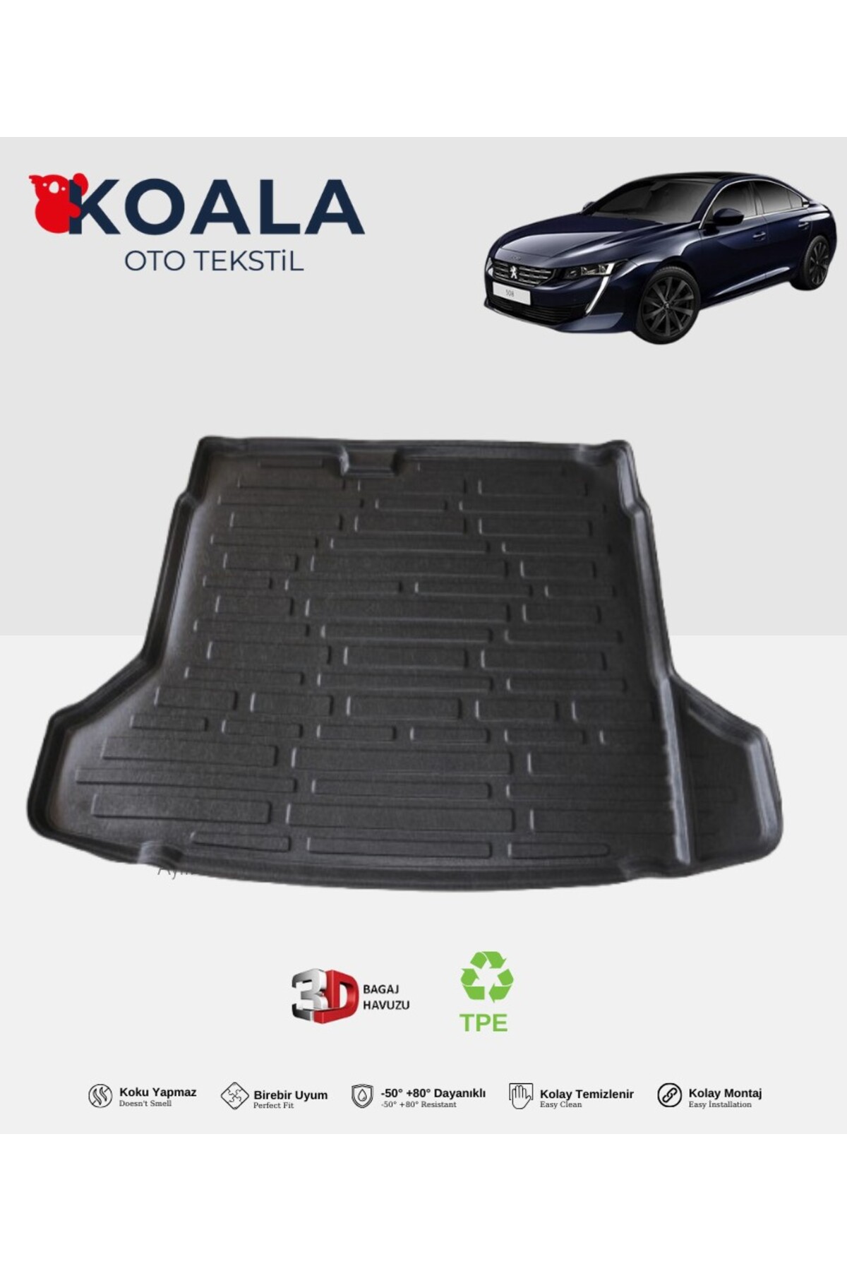 KoalaOtoTekstil Peugeot 508 (Acces-Active) (2010-2019) 3d Bagaj