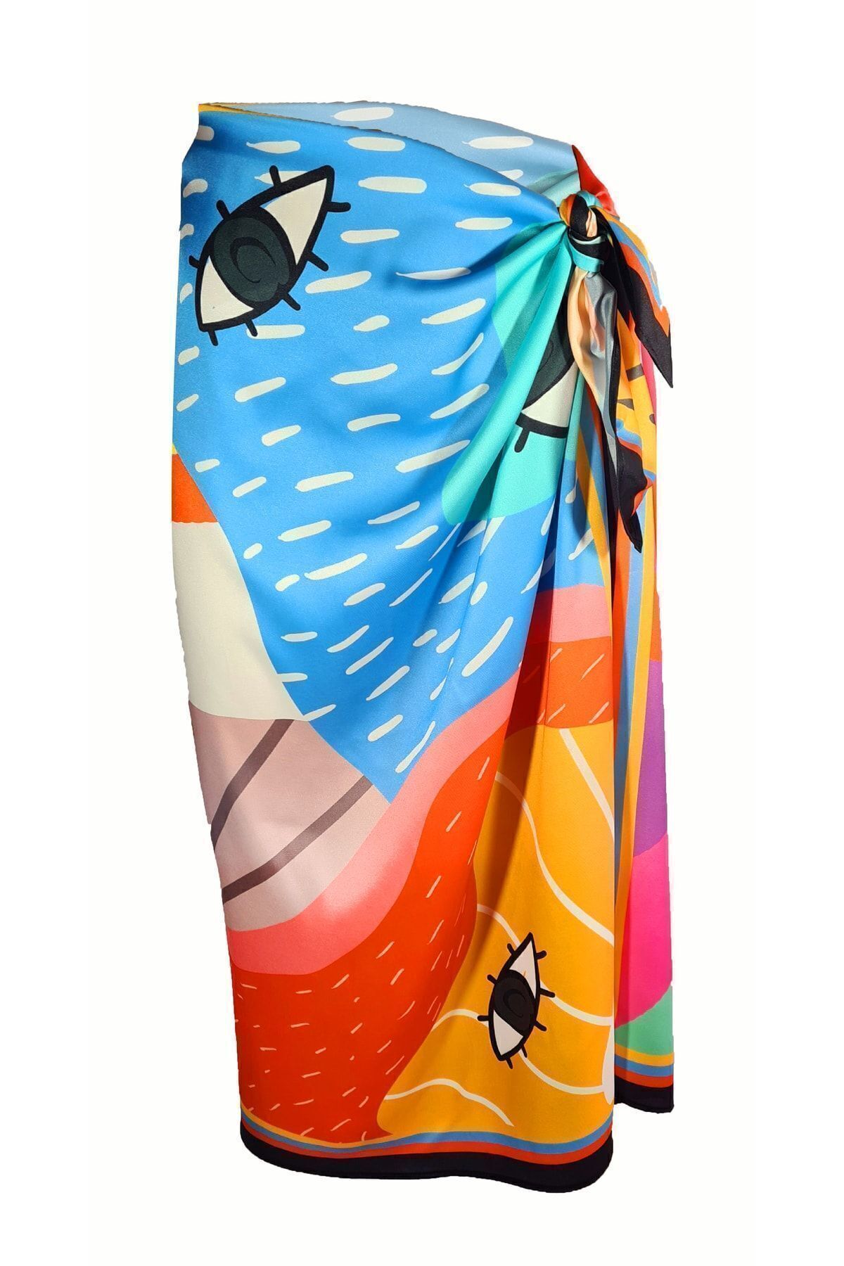 Bolder-Multicolored Rainbow Patterned - Sheer, Shiny Fabric - 95*145 Cm Size 3