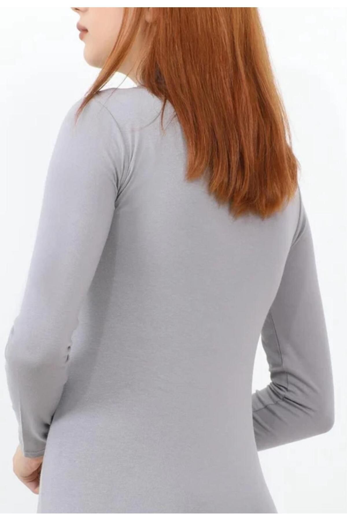 Mistanbul-Women's Gray Long Sleeve Body Turtleneck 3
