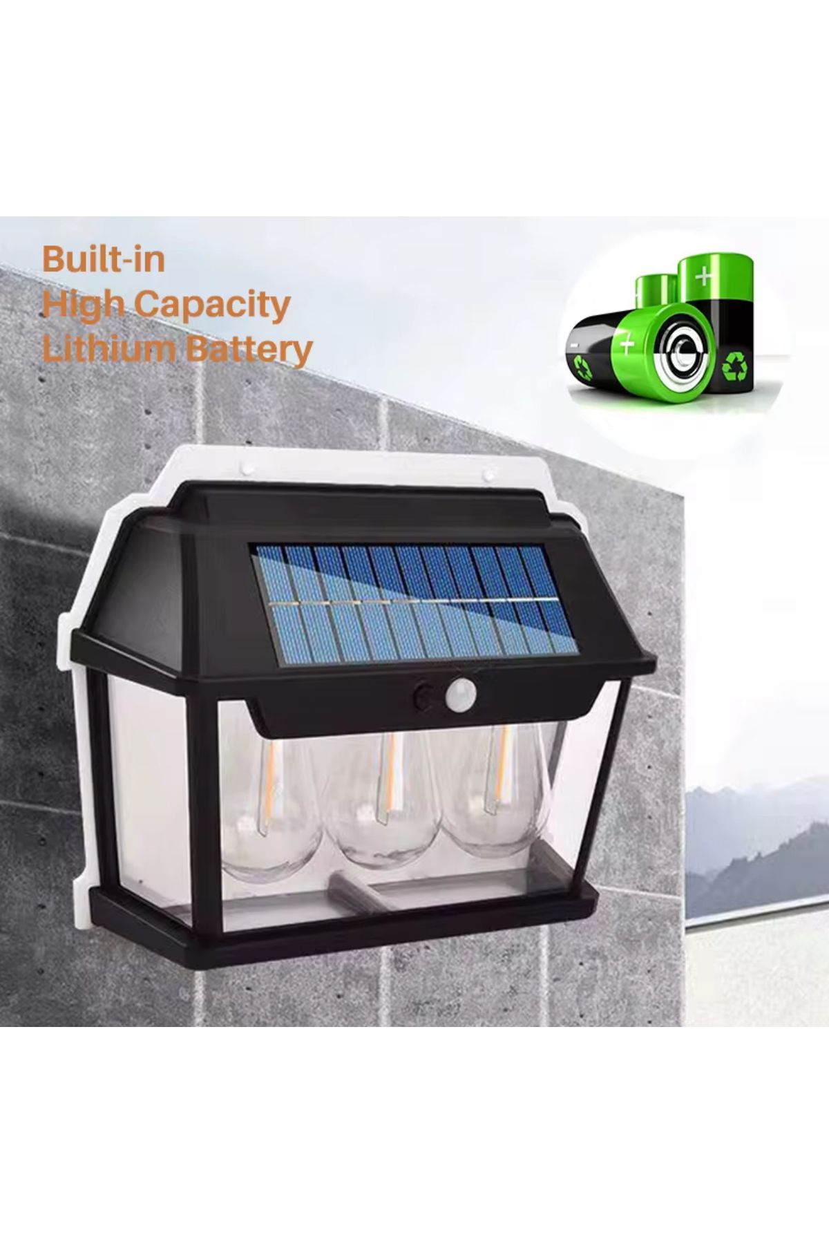 OEM-Lampă solară LED pentru exterior 38W cu 3 becuri 4