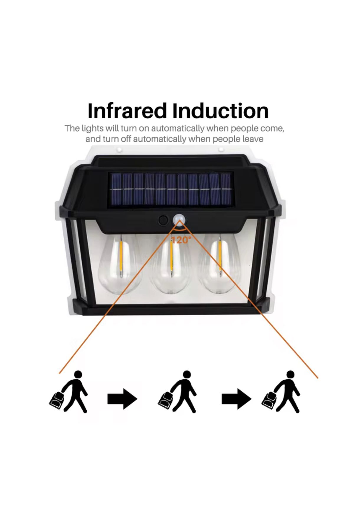OEM-Lampă solară LED pentru exterior 38W cu 3 becuri 5