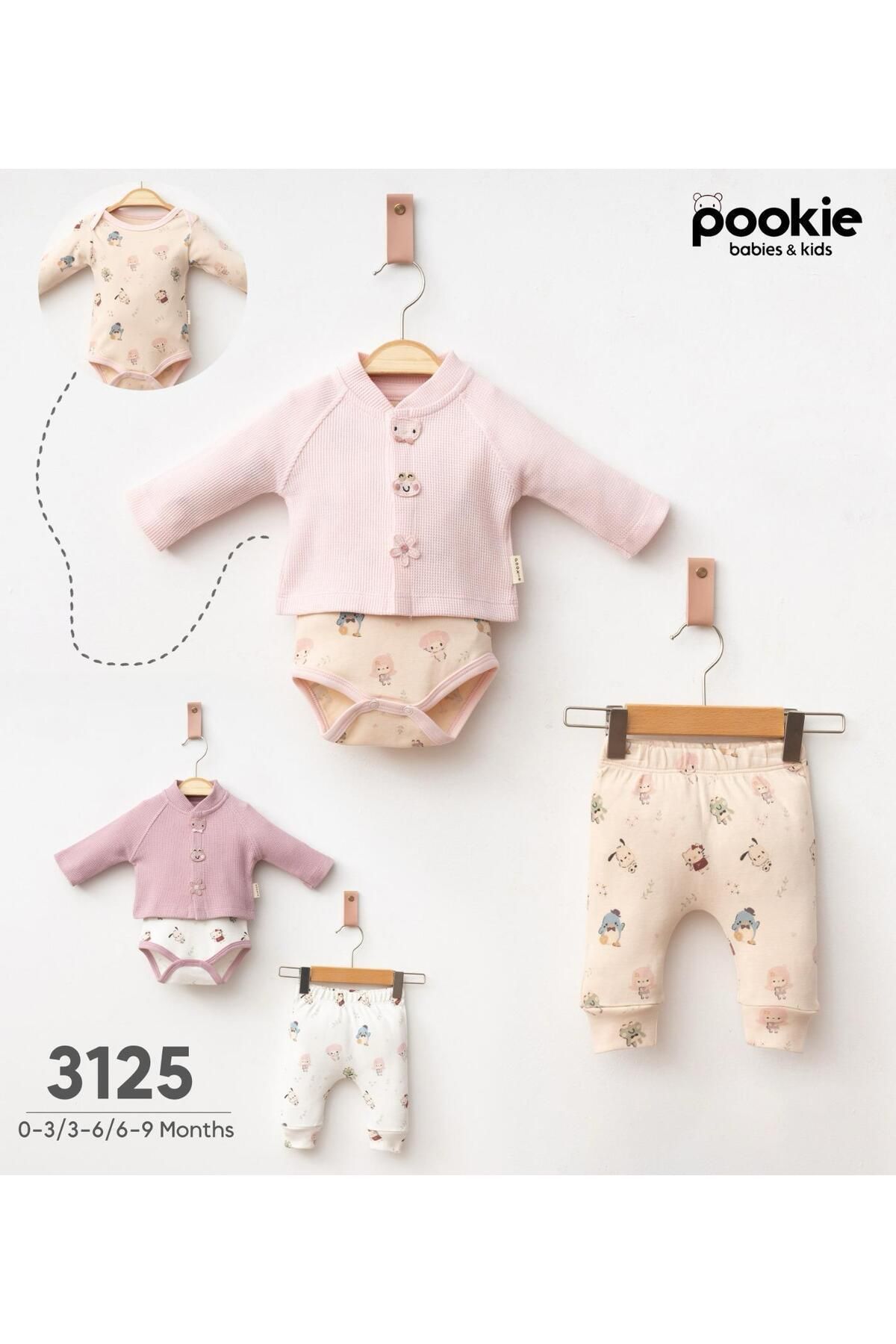 PARPIR BABIES KIDS Karnaval Waffle 3'lü Kız Takım Mor