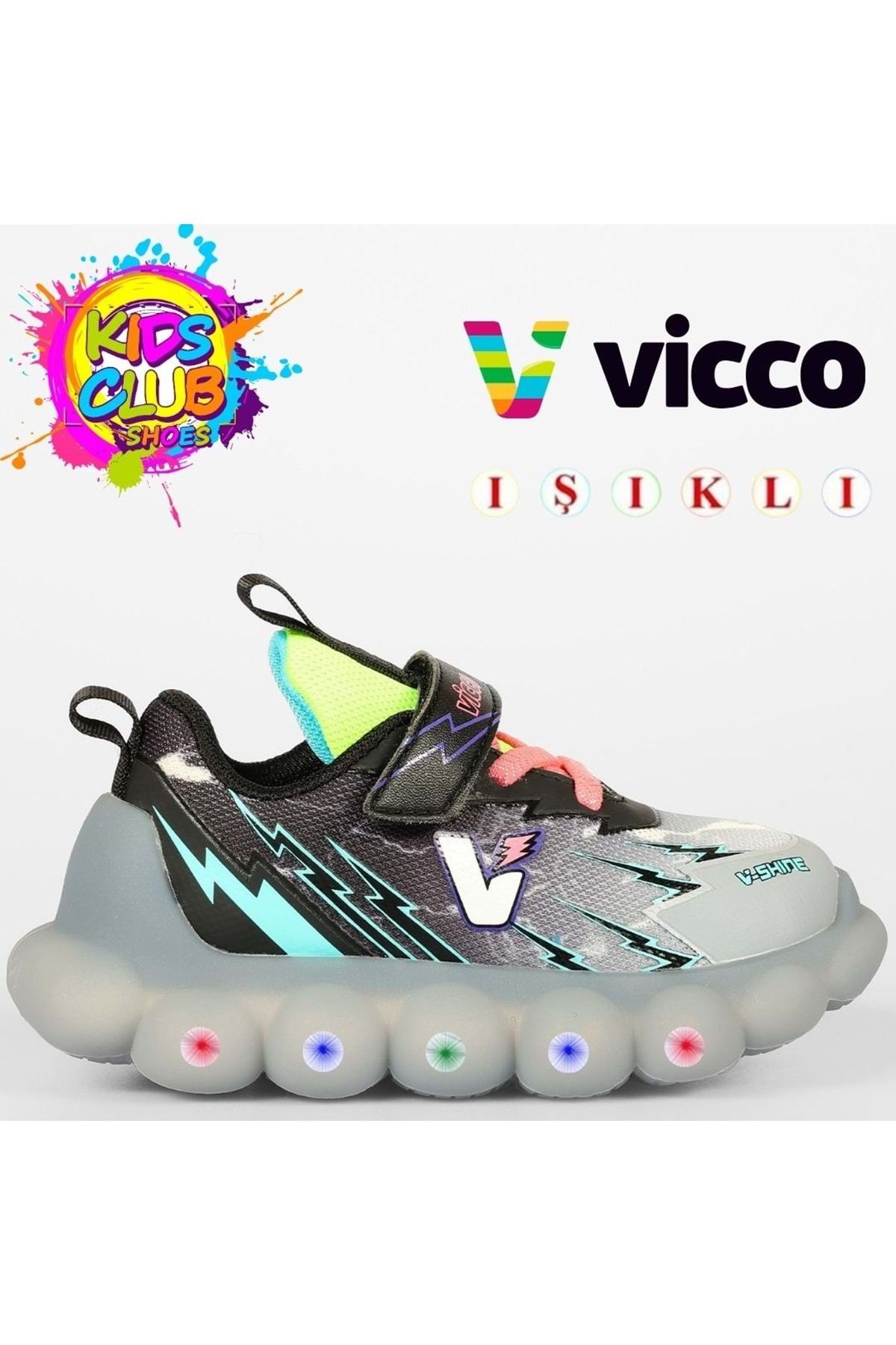Kids Club Shoes Vicco Flash Işıklı Ortopedik Çocuk Spor Ayakkabı SİYAH