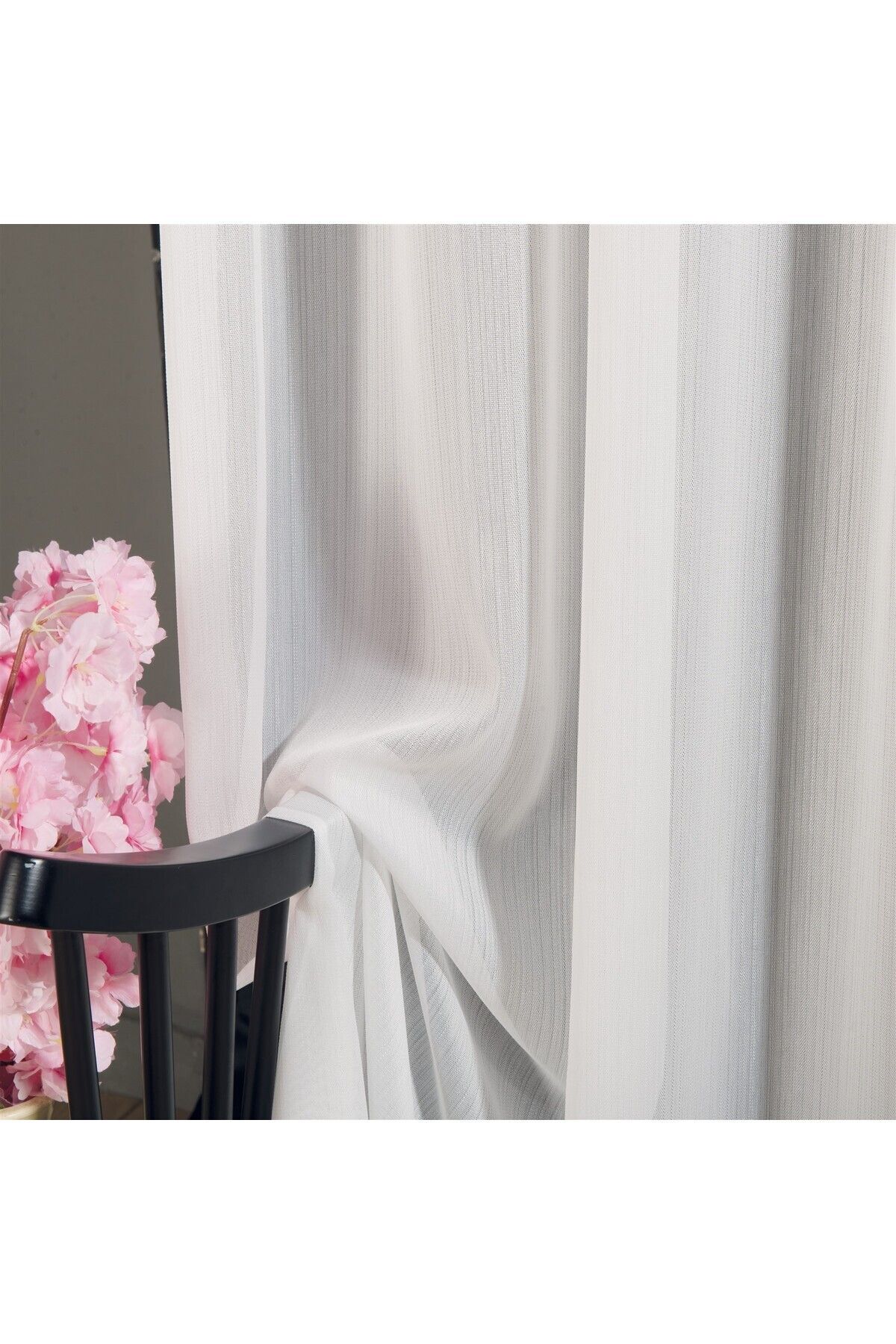 Evim-1/3 Close Pleat Bamboo Does Not Want Ironing Does Not Open Plain Tulle Curtain 3