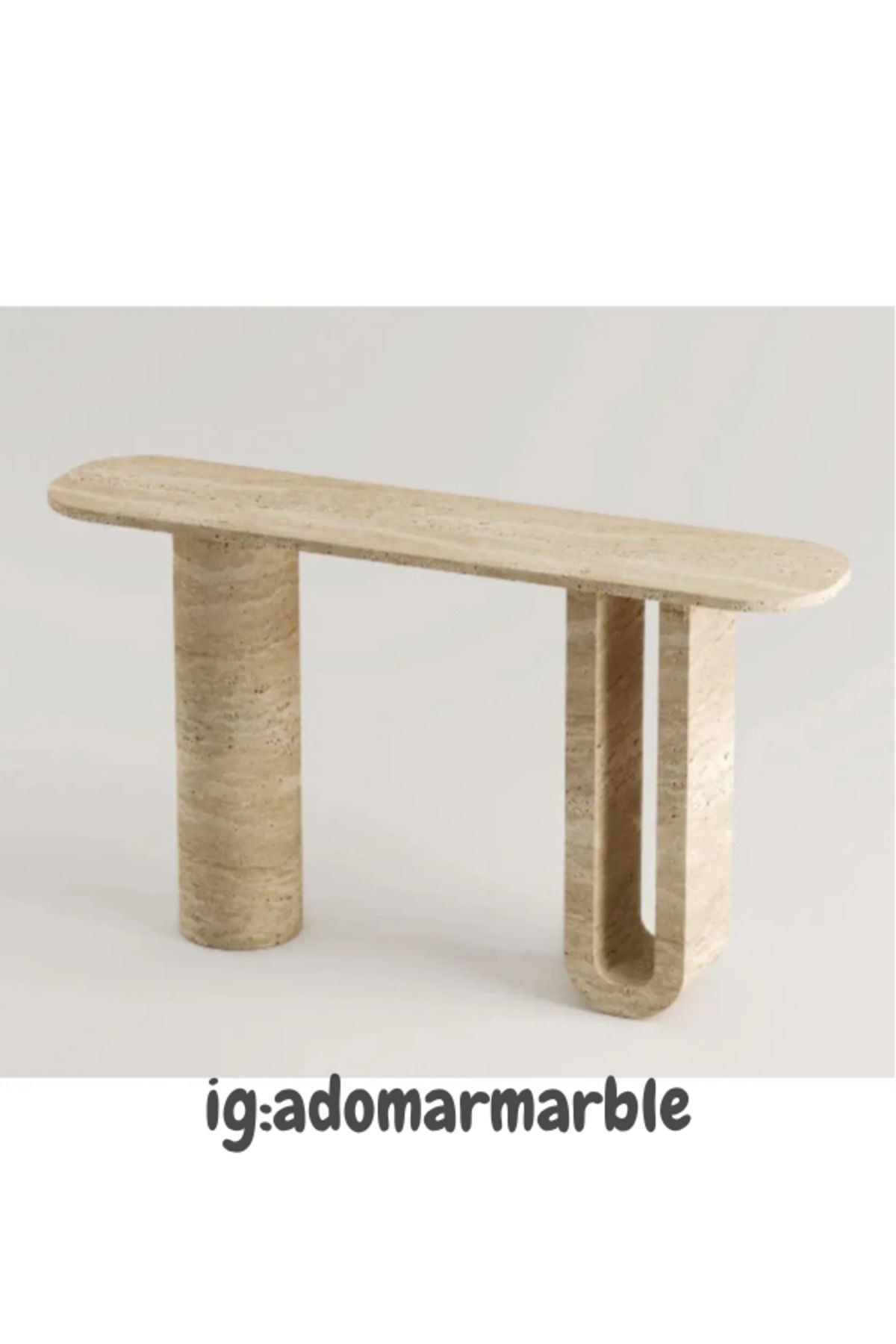 adomarmarblehandmadeandluxury ADOMAR Traverten Dresuar, Mermer Dresuar, Antre Dresuar, %100 Doğal Taş, Konsol Masası, Özel Ölçü