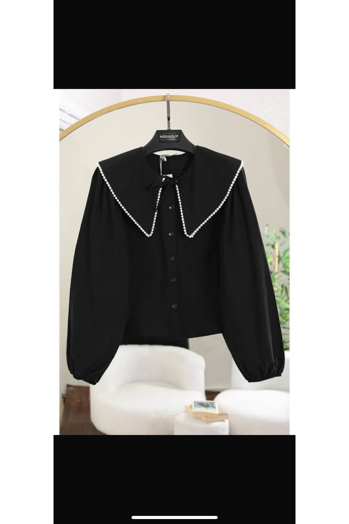 mahira collection İnci yakalı gömlek