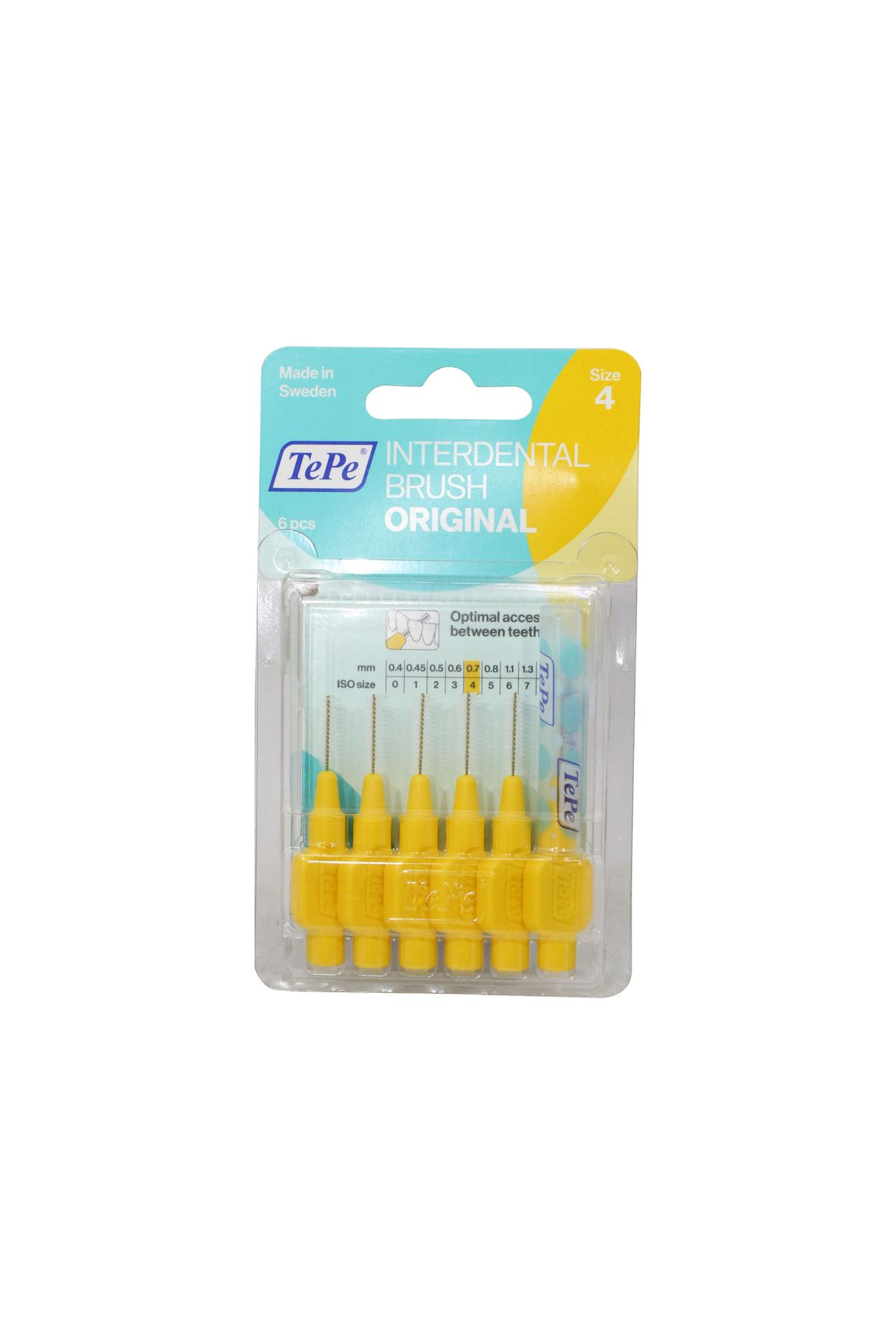 TePe Blister Arayüz Fırçası Sarı 0.7mm 6'lı T184