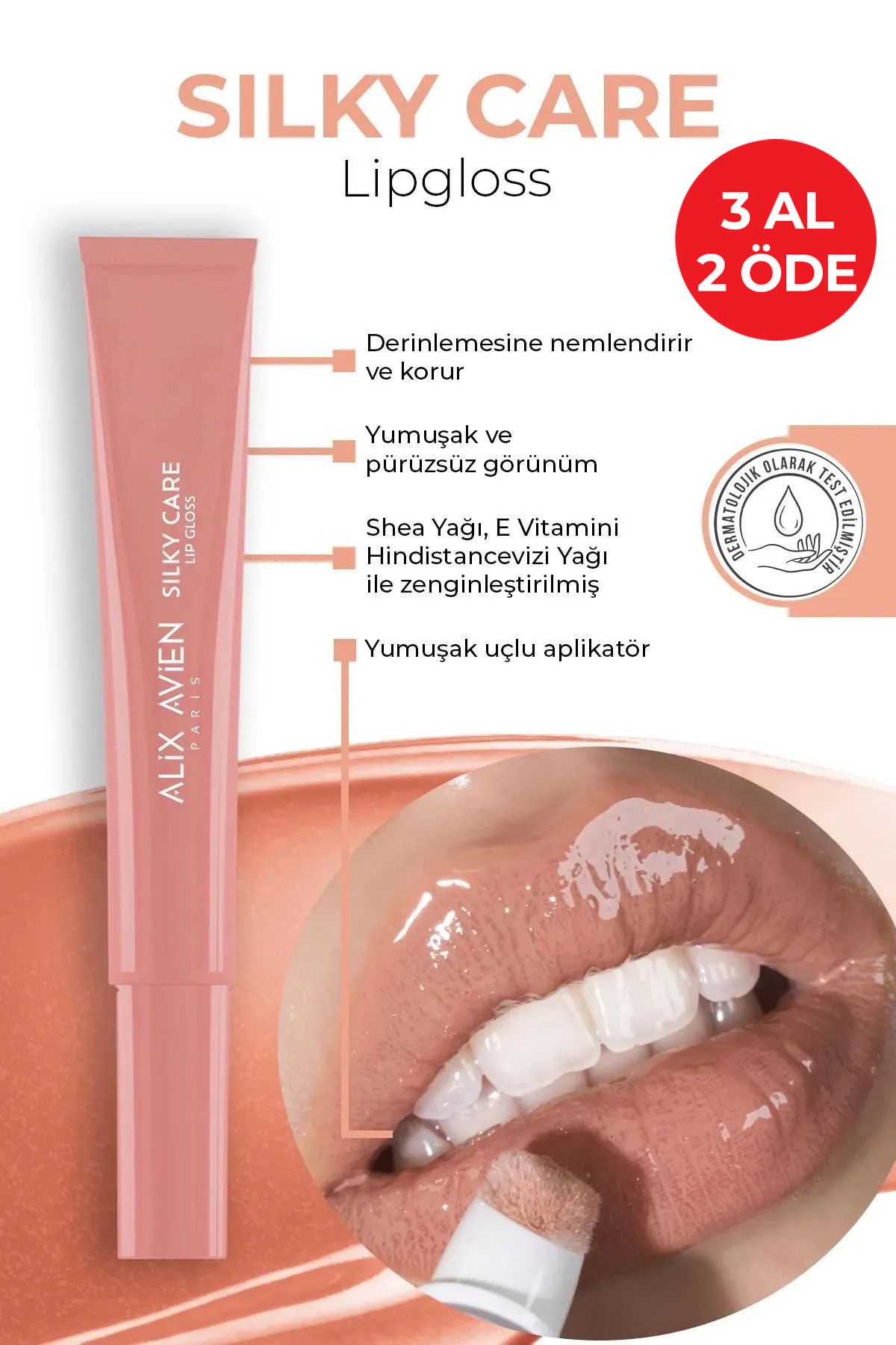 براق کننده لب درخشش کم و مرطوب موثر مراقبت ابریشمی LIPGLOSS 302 مس سوخته Alix Avien