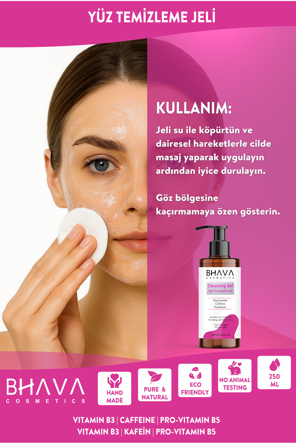 Yüz Temizleme Jeli Niacinamide Niasinamid Ve Kafein Içerikli Canlandırıcı Onarıcı Ve Yatıştırıcı — YTJ1 — تصویر 2 از 3