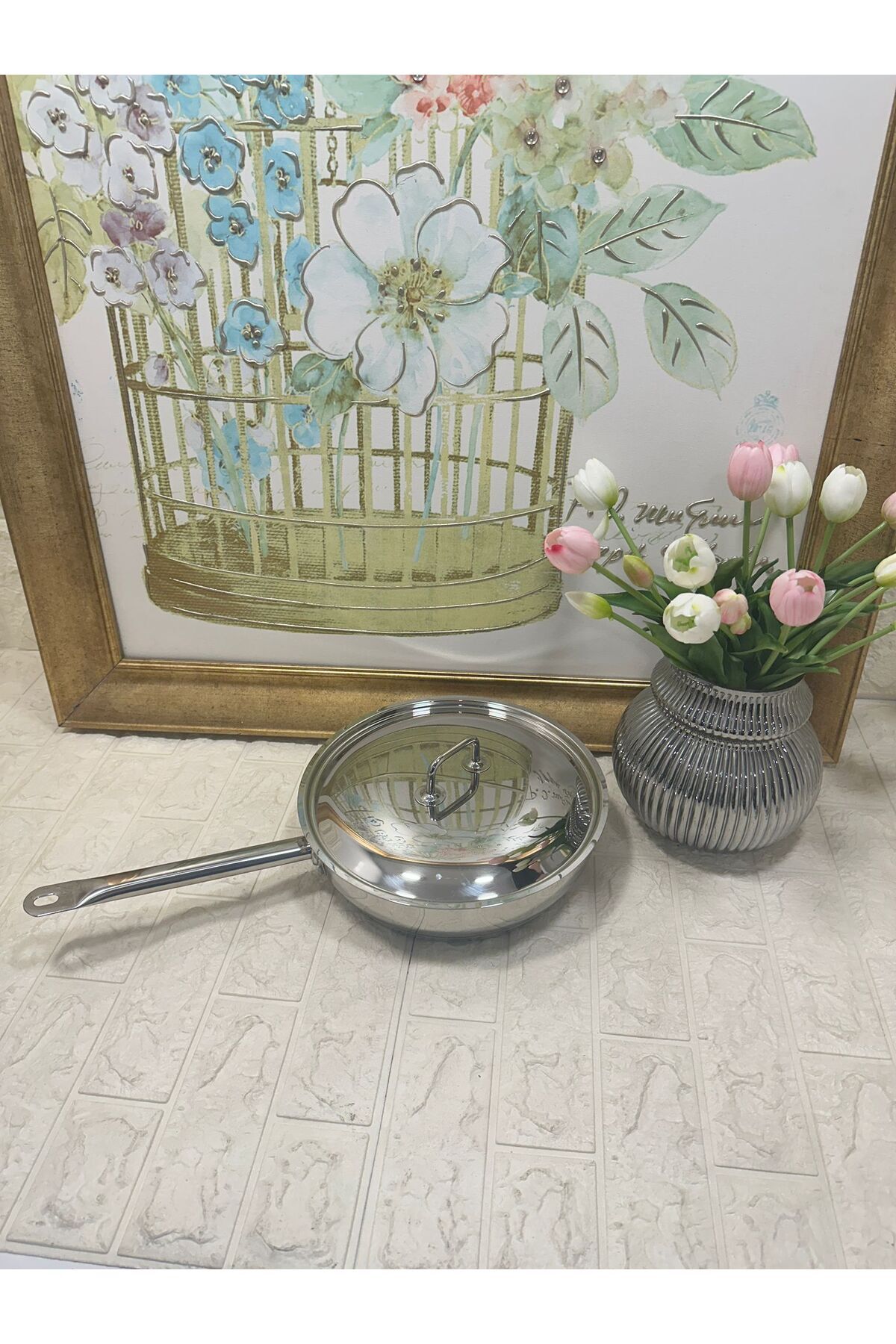 Kapaklı Tava 32 Cm 5,2 Lıtre Profiline Dış Çelik Iç Teflon