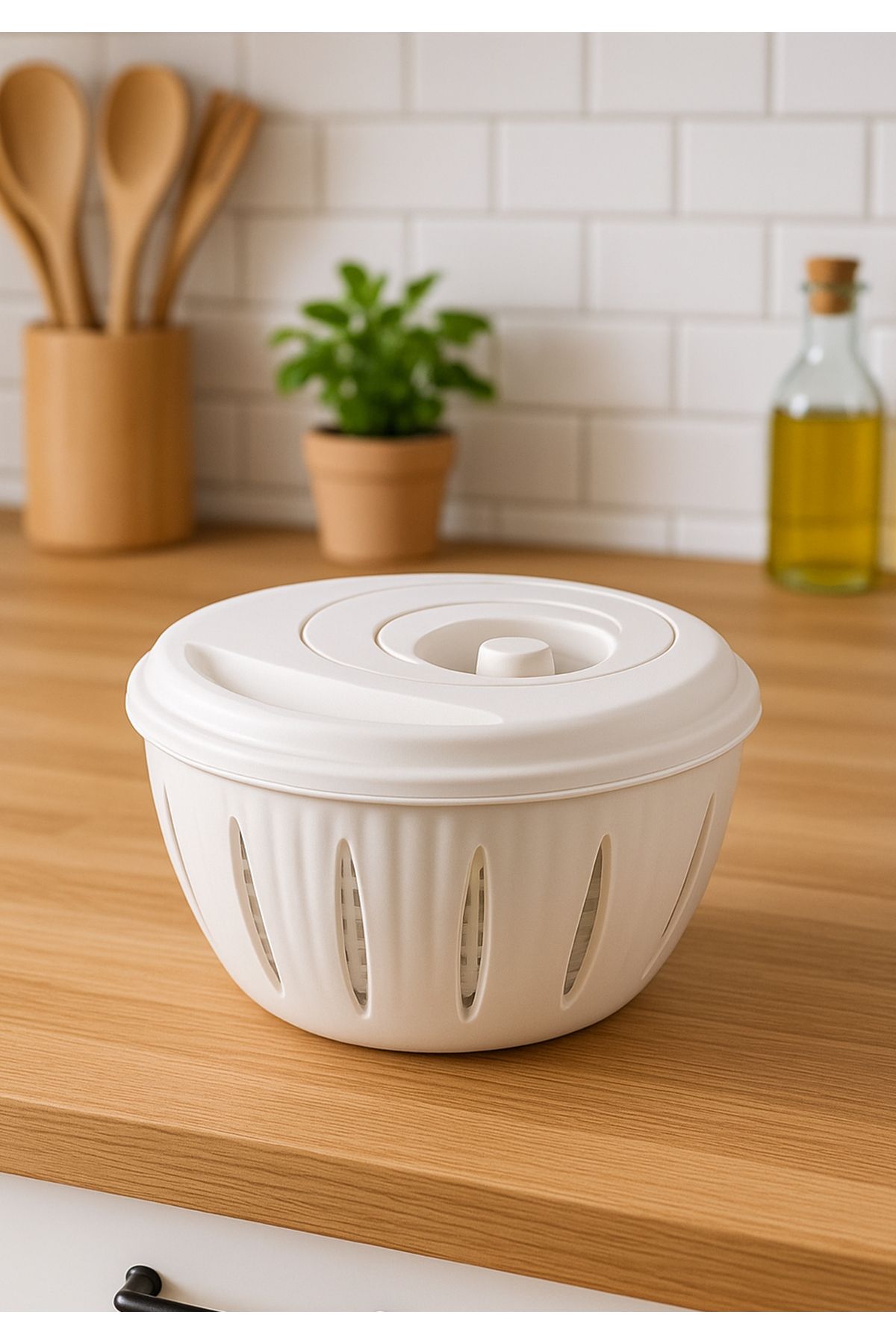 HOMİNG Homing Süper Modern Salata Kurutucu Krem 241814