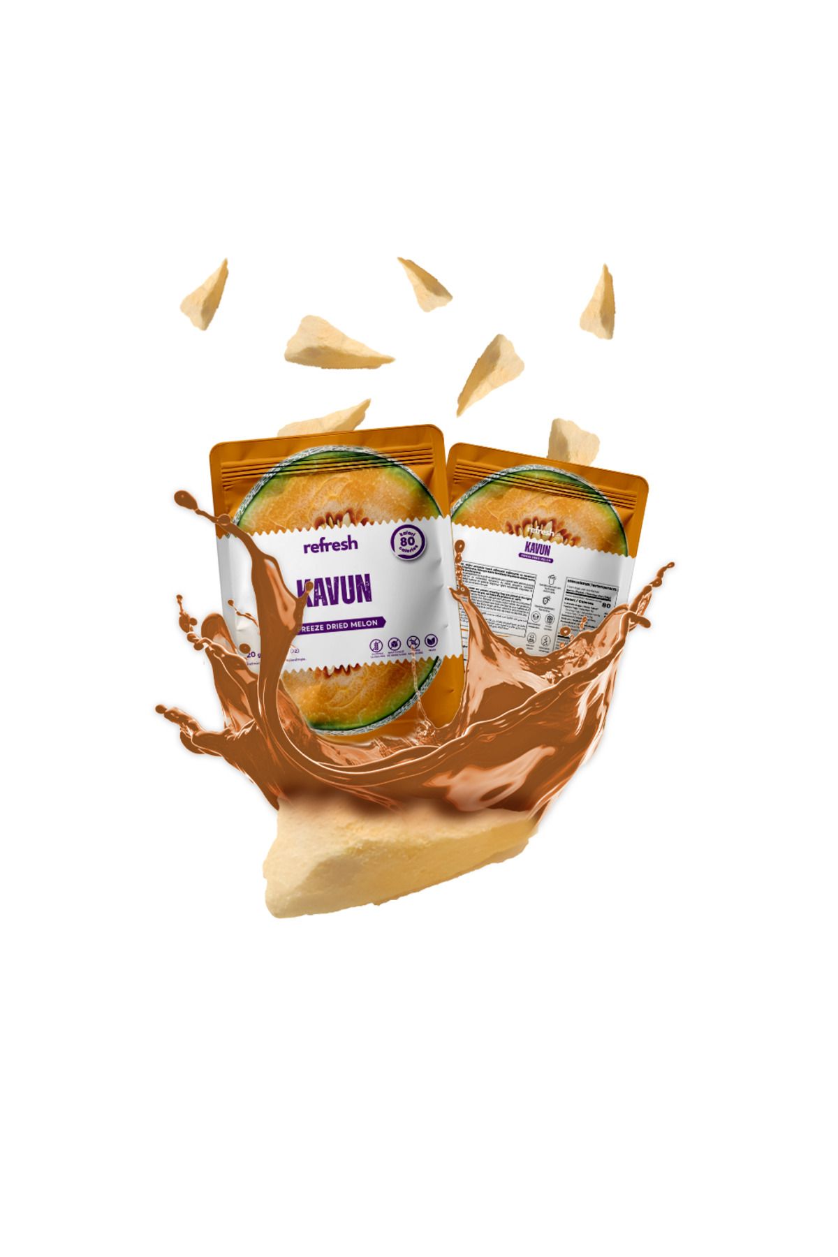 Freeze Dried Kavun - Dondurularak Kurutulmuş Meyve - Freeze Dry Meyve Kurusu 20gr
