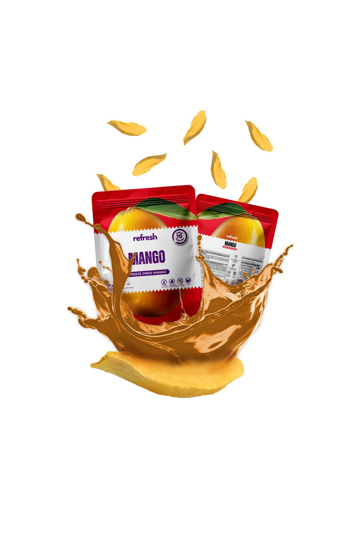 Freeze Dried Mango - Dondurularak Kurutulmuş Meyve - Freeze Dry Meyve Kurusu 20gr