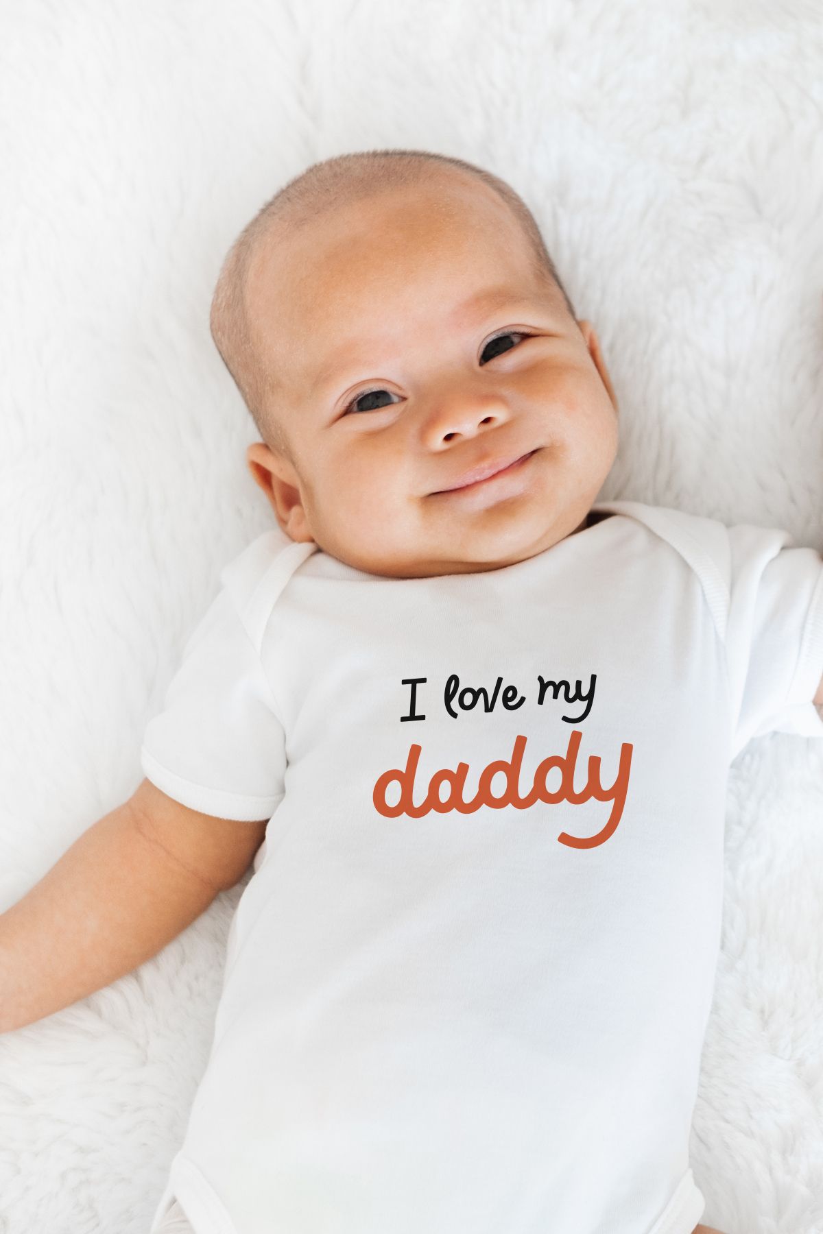 Cutie and Me %100 Pamuk 'LoveMy' Babalar Günü Özel Tasarım Baskılı Bebek Body Çıtçıtlı Zıbın Tulum