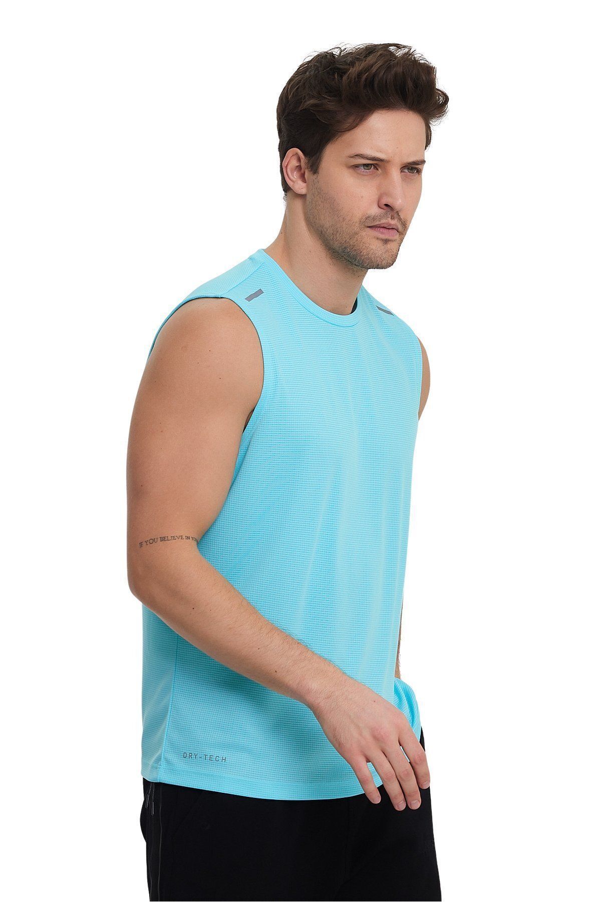 Adams-Men's Crew Neck Reflective Detailed Sleeveless Sports Tank Top 3